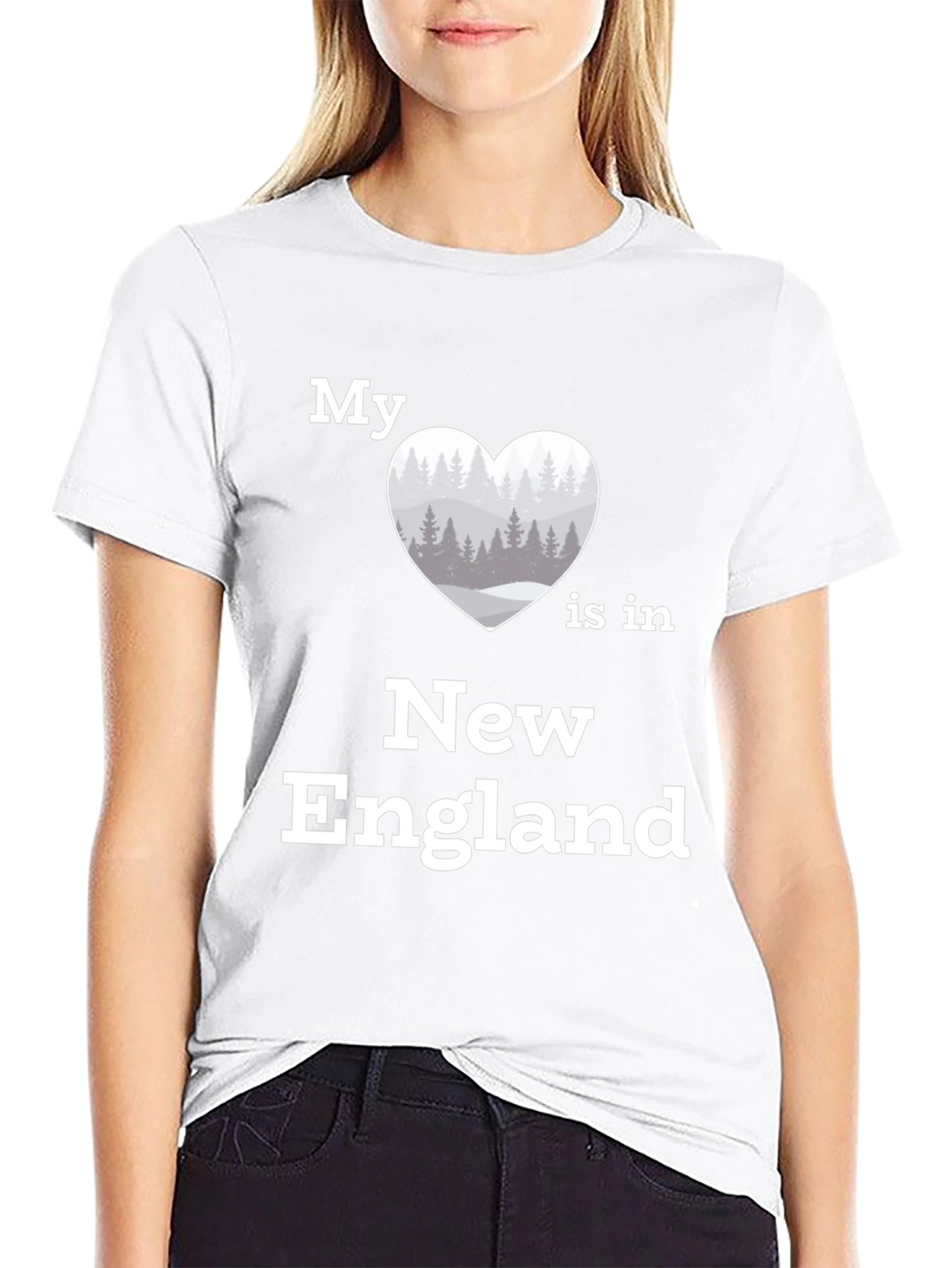 Black New England Love T-Shirt | Heart Graphic Tee view 9