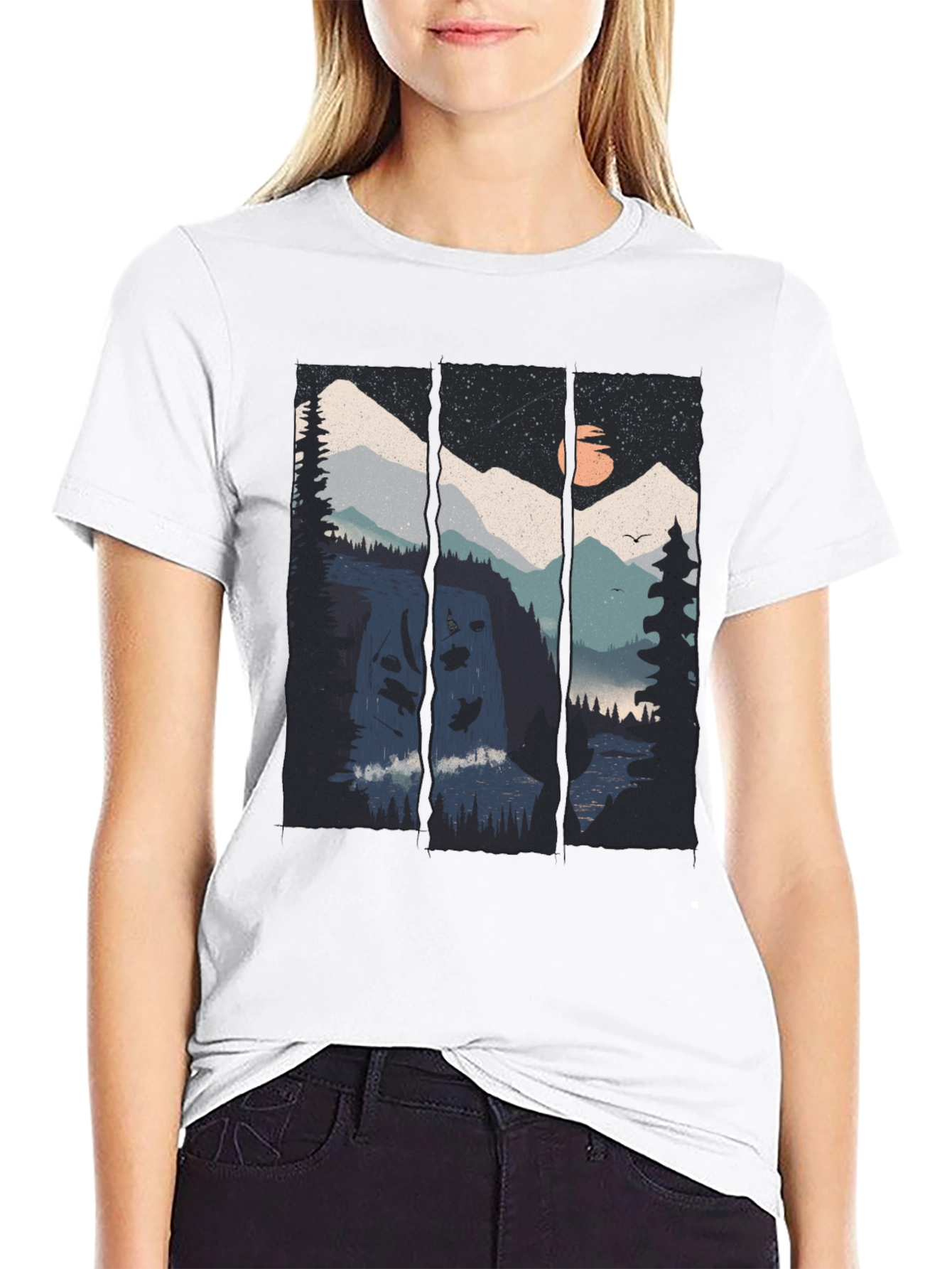 Black Mountain Vista Graphic Tee - Black Cotton Blend view 9
