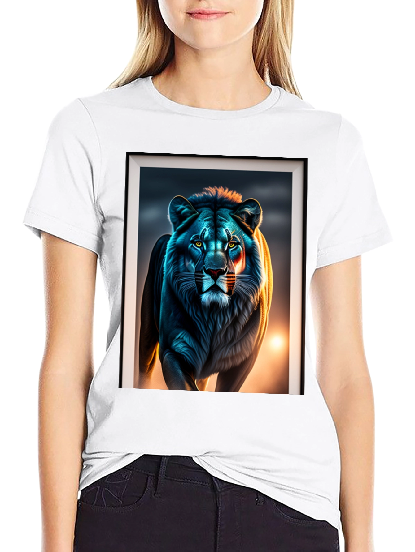 Black Lion Graphic Tee - Bold Animal Print view 9