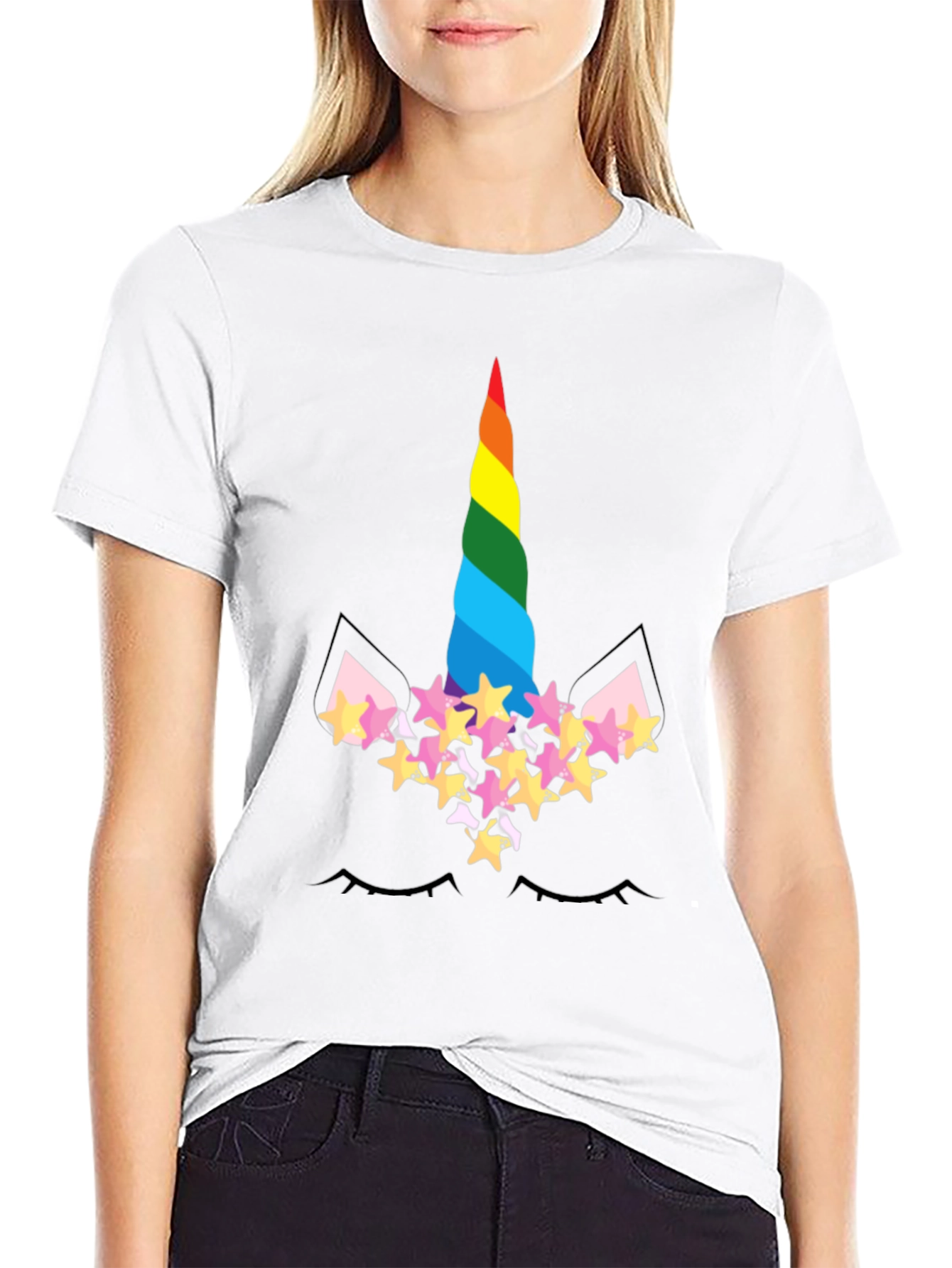 Black Unicorn Rainbow T-Shirt view 9