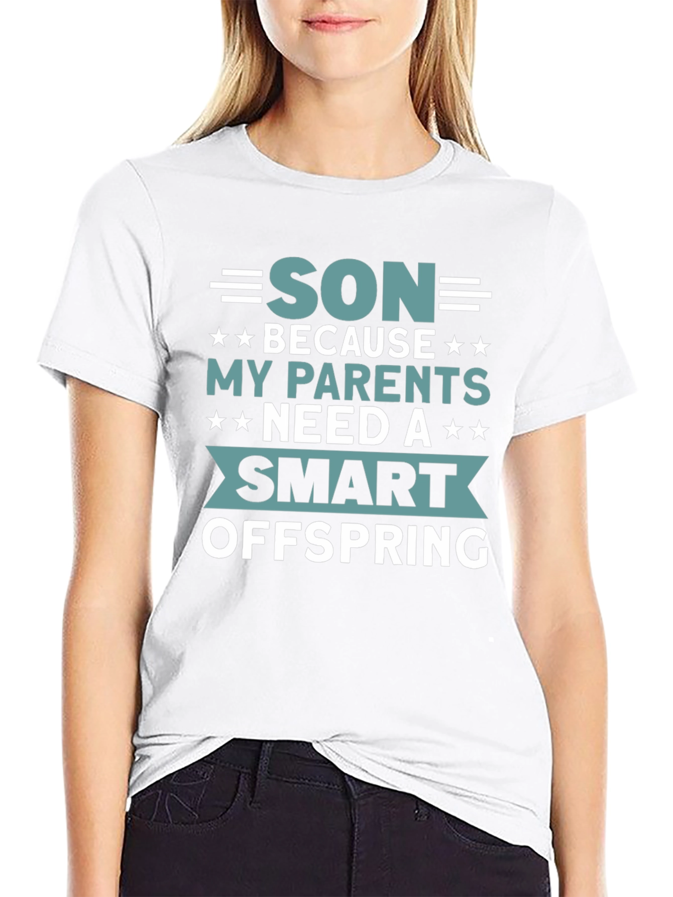 Black Funny "Smart Son" Graphic Tee view 9