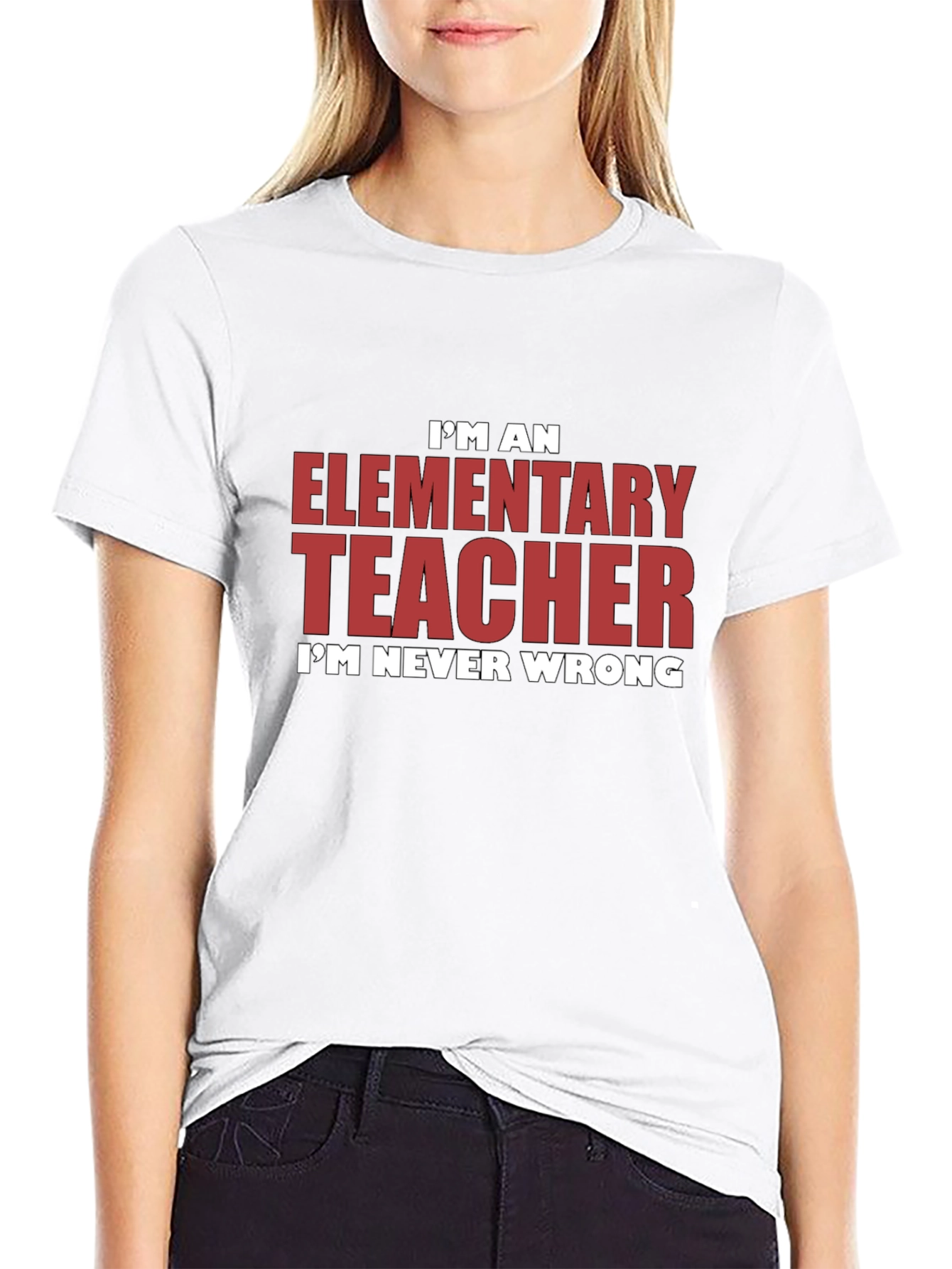 Black Elementary Teacher Graphic Tee - I'm Never Wrong view 9
