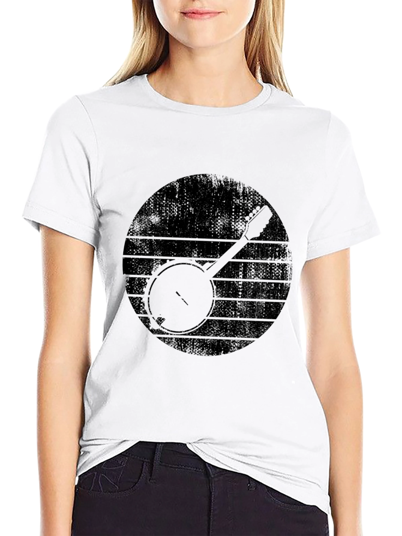 Black Banjo Graphic Tee - Vintage Music Lover T-Shirt view 9