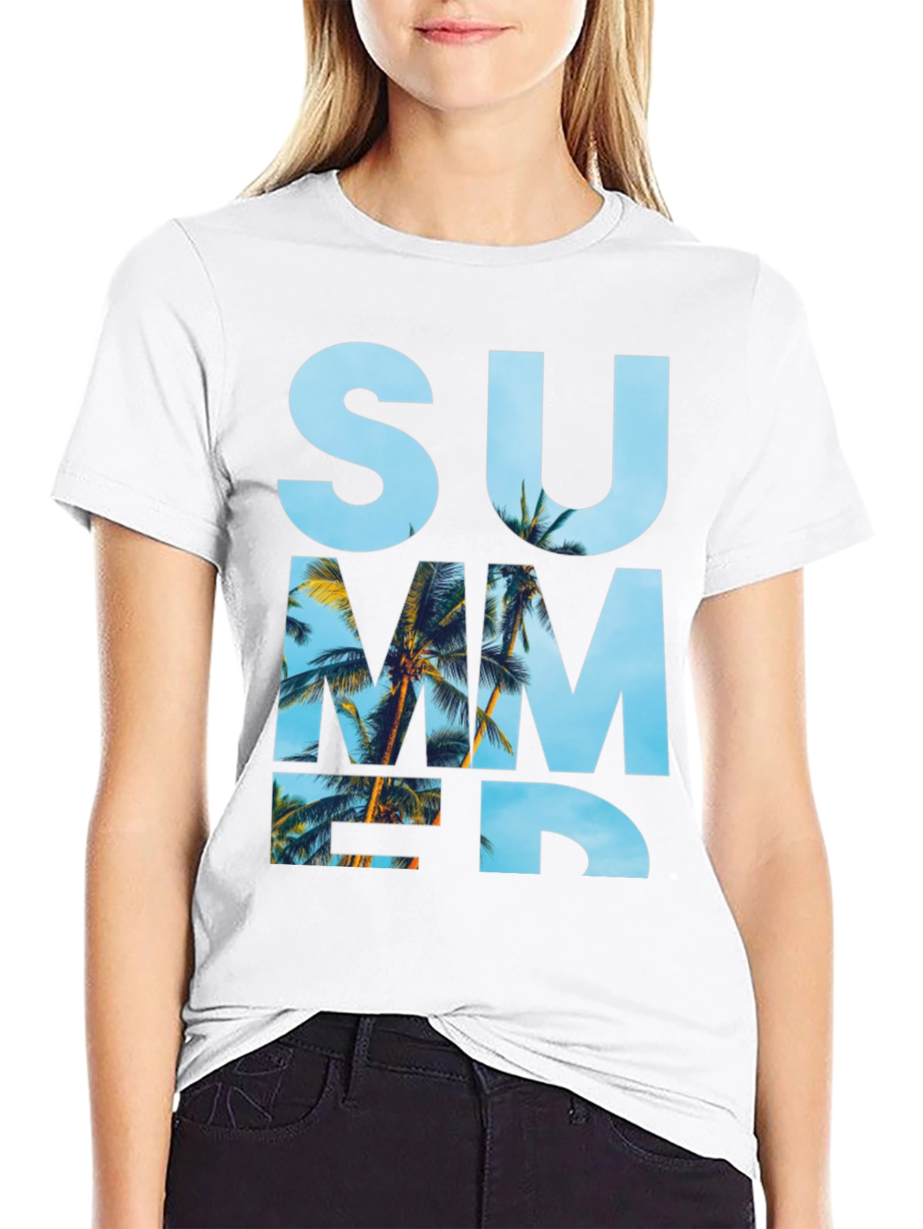 Black Summer Palm Tee view 9