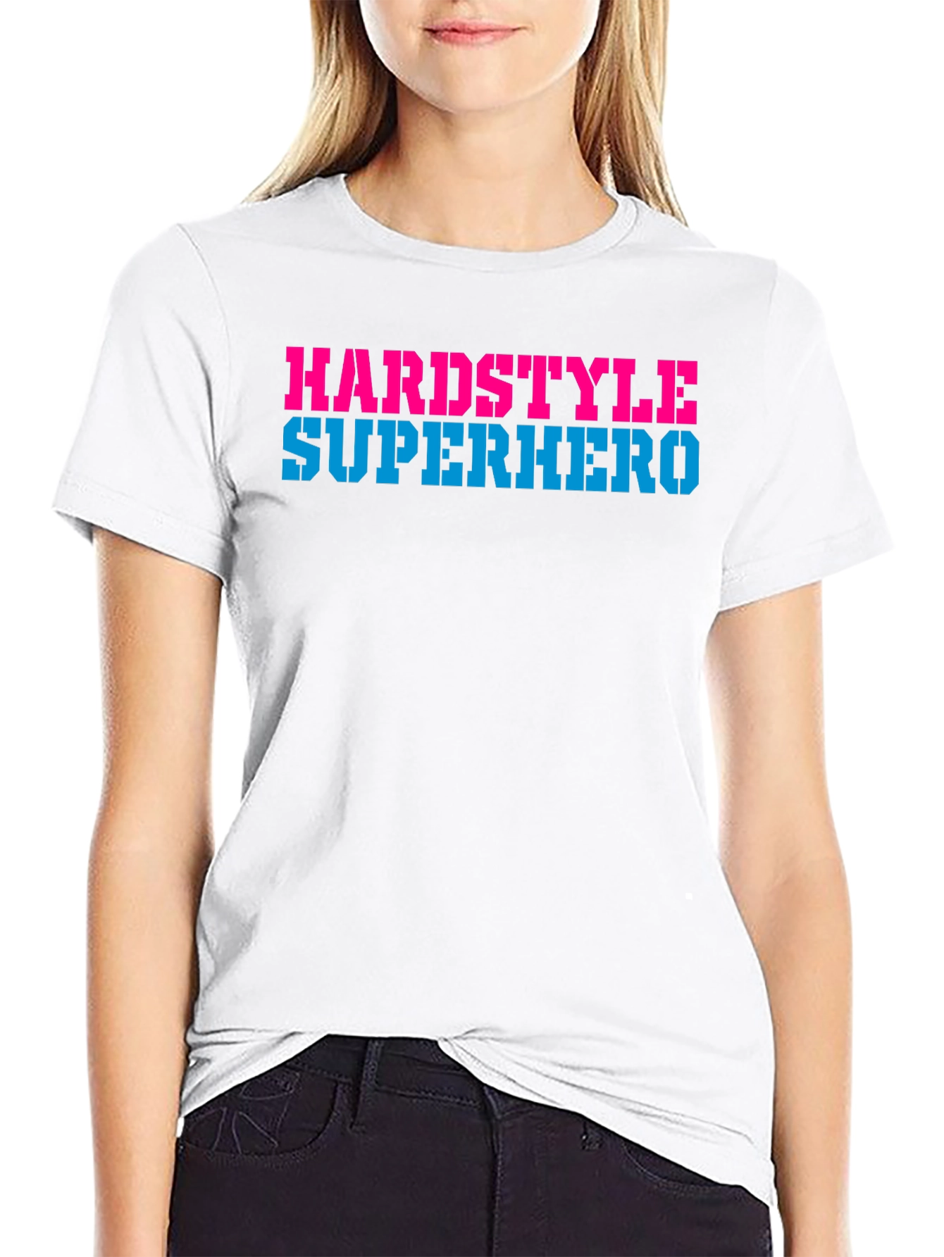 Black Hardstyle Superhero Graphic T-Shirt view 9