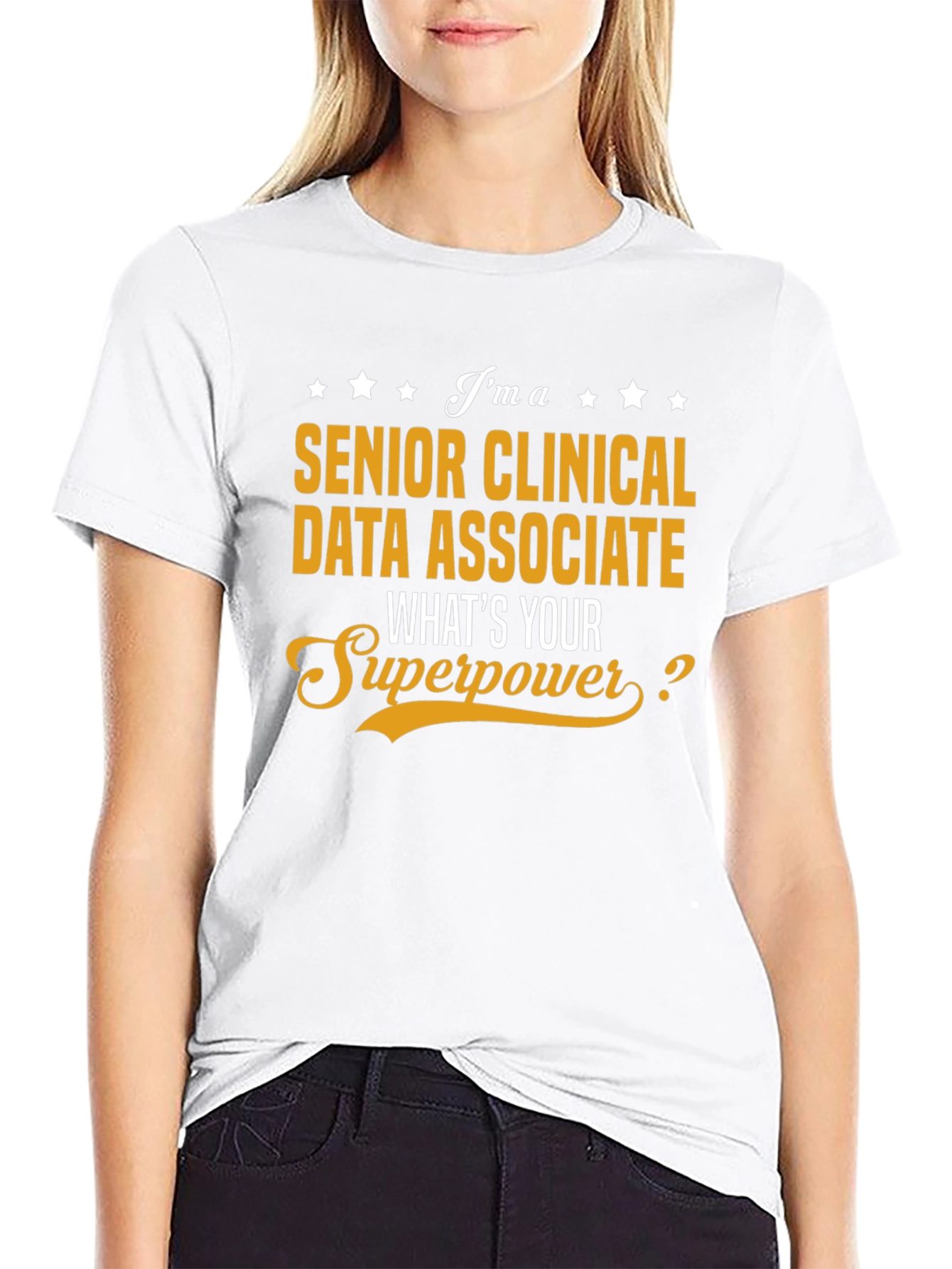 Black Senior Clinical Data Associate Superpower T-Shirt view 9