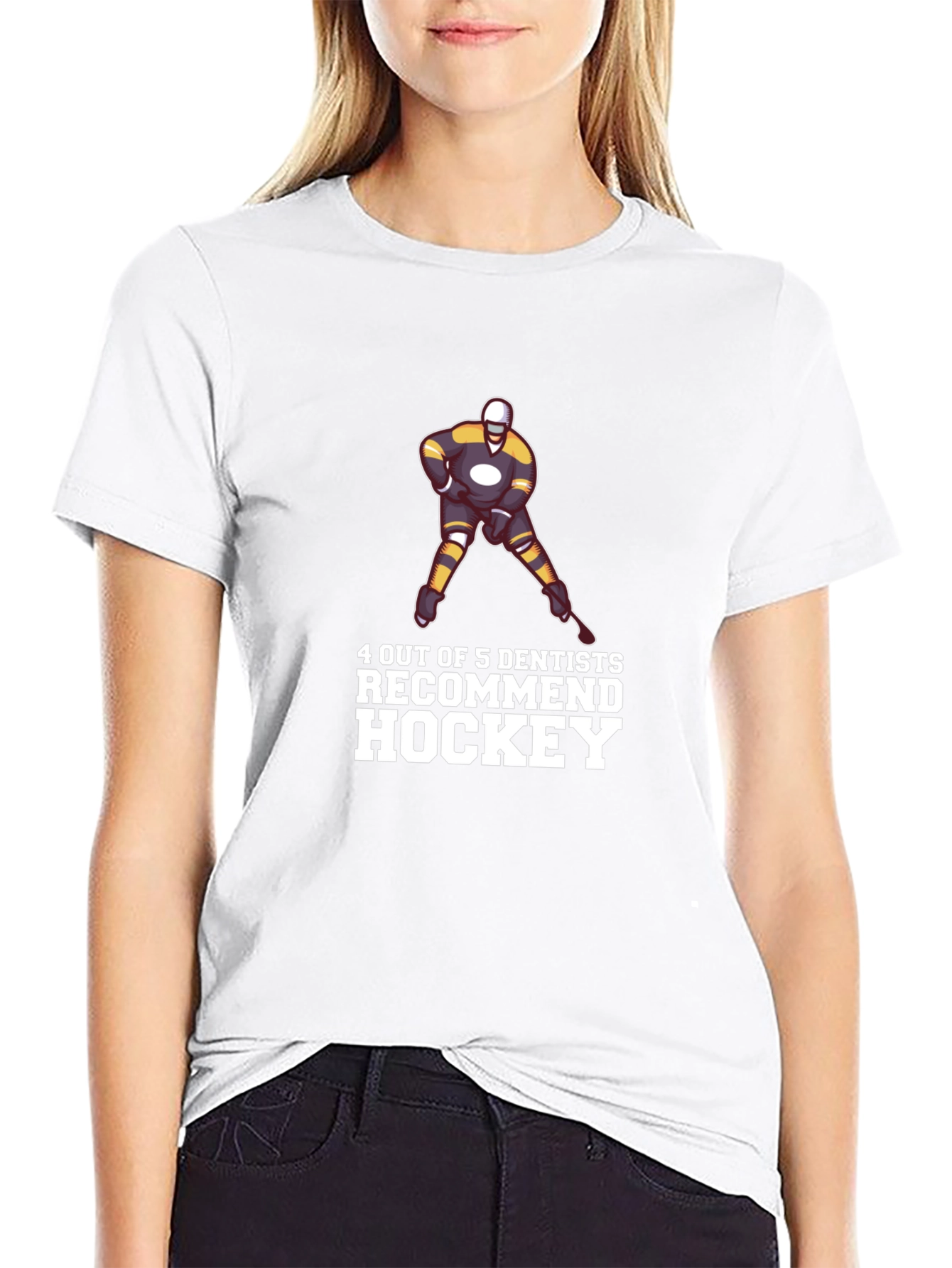 Black Hockey Dentist T-Shirt Funny Tee view 9