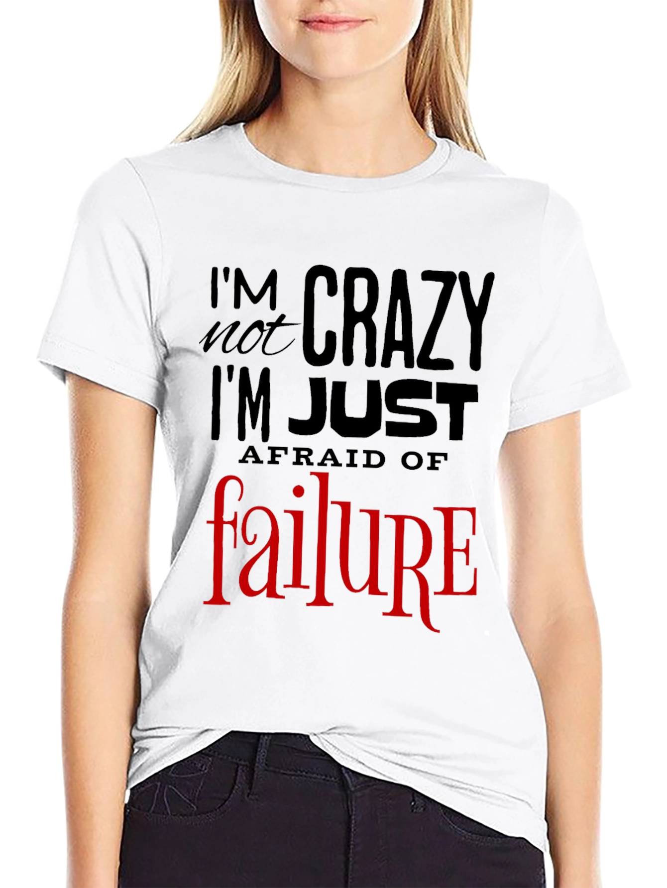 Black I'm Not Crazy T-Shirt: Fear of Failure Tee, Mens Graphic view 9
