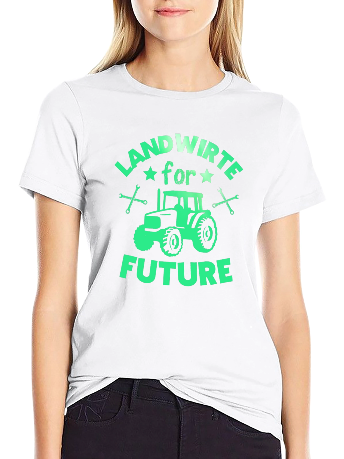 Black Landwirte for Future Graphic Tee - Tractor Design view 9