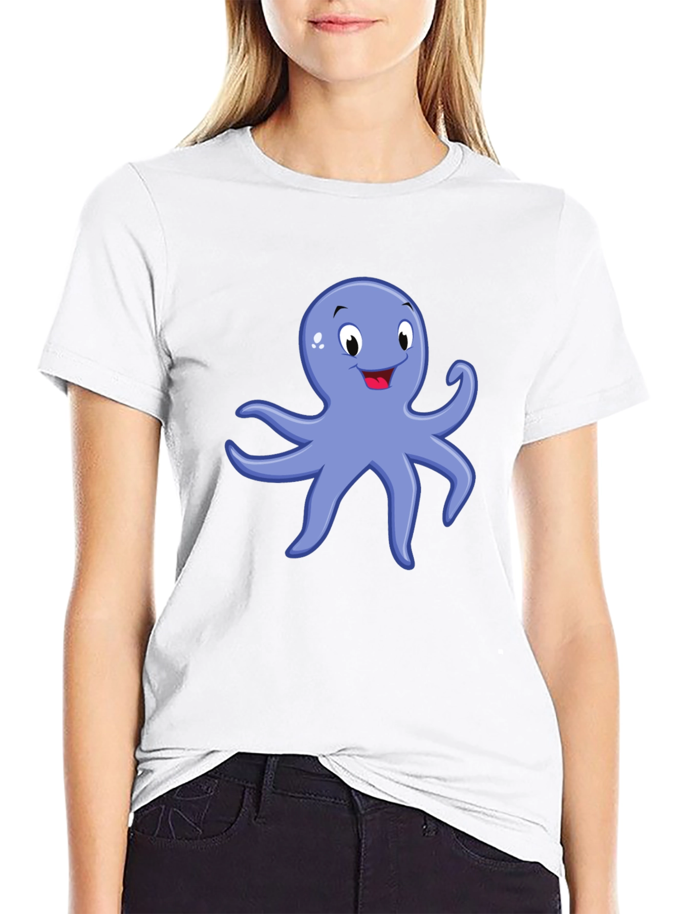 Black Octopus Graphic Tee - Black Cotton Blend view 9