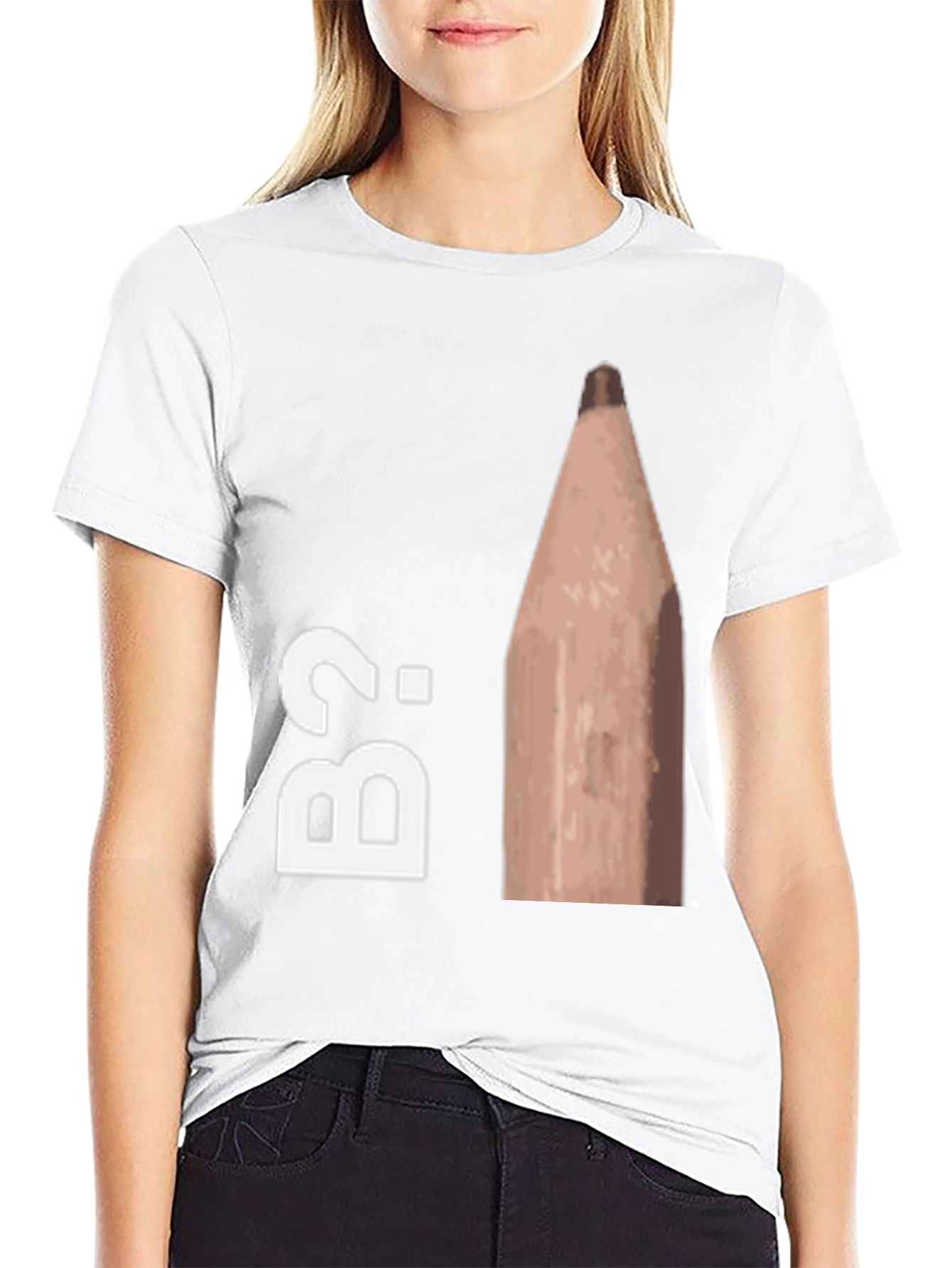 Black B2 Pencil Humor Graphic Tee view 9