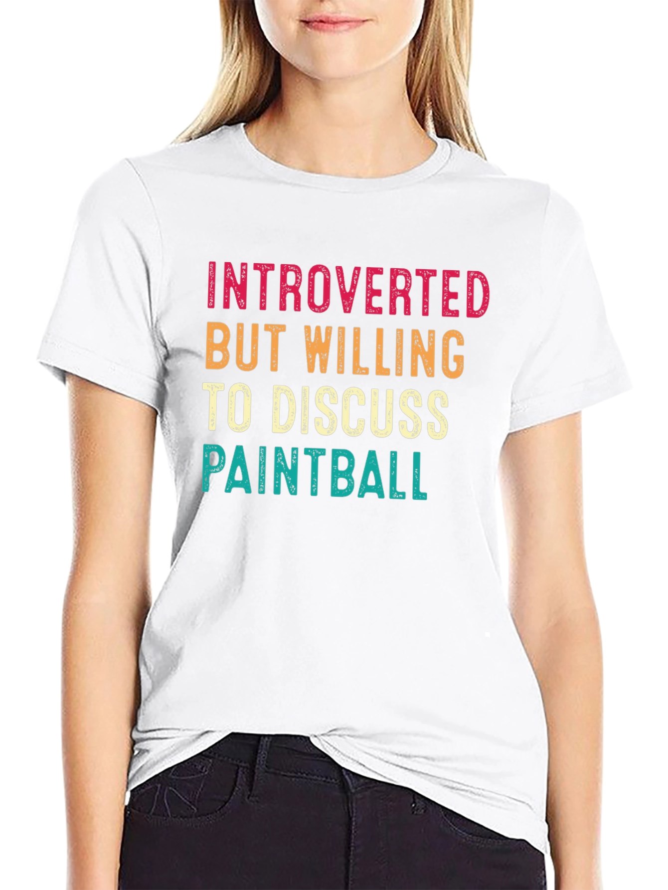 Black Introverted Paintball Enthusiast Graphic Tee view 9