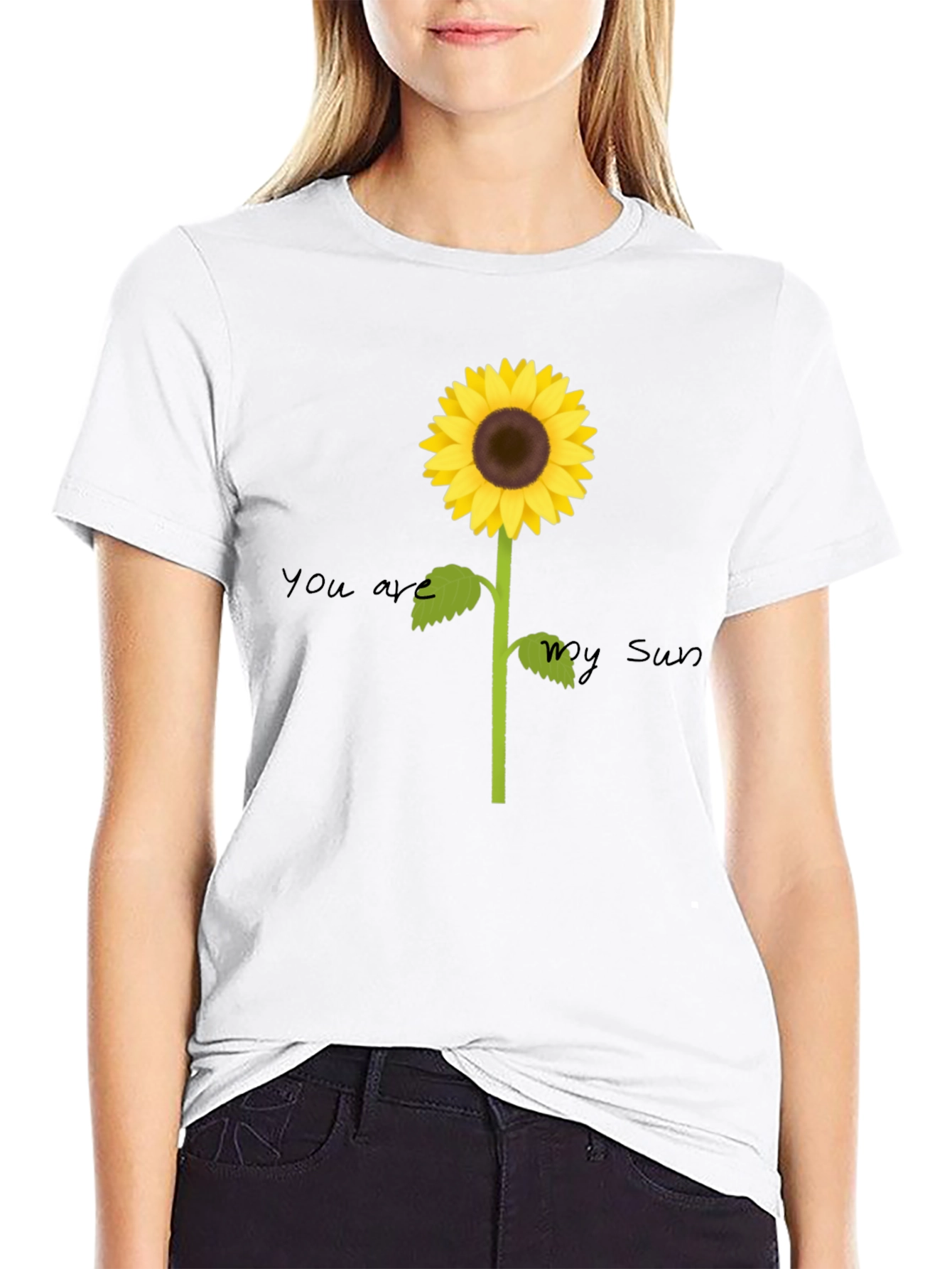 Black Sunflower Graphic Tee - You Are My Sun view 9