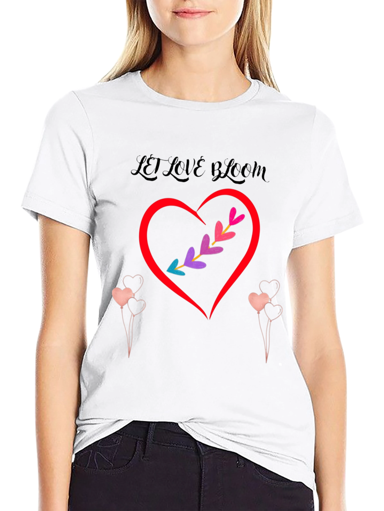 Black Love Bloom Black Graphic T-Shirt view 9
