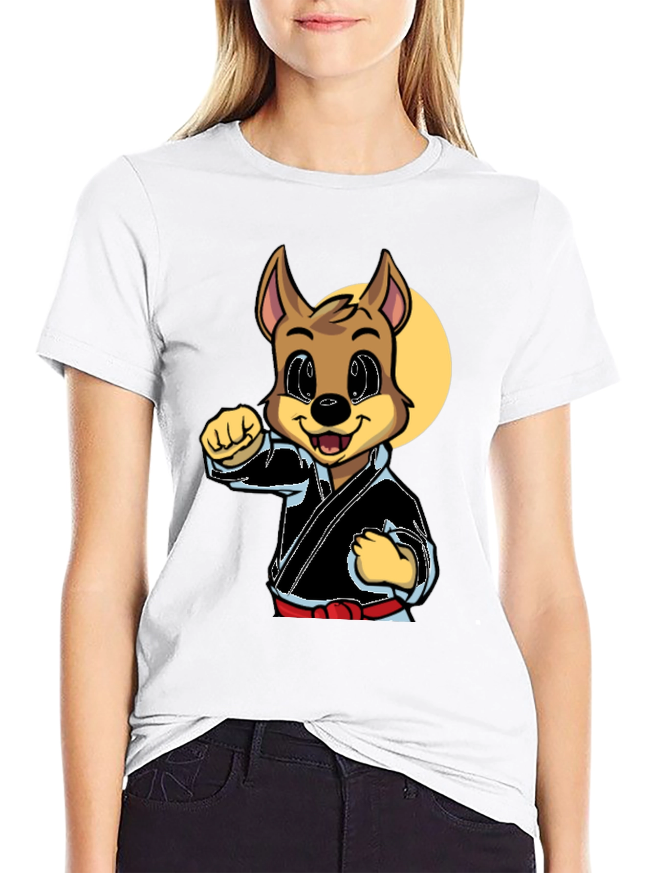 Black Karate Dog Graphic Tee - Black Martial Arts Shirt view 9