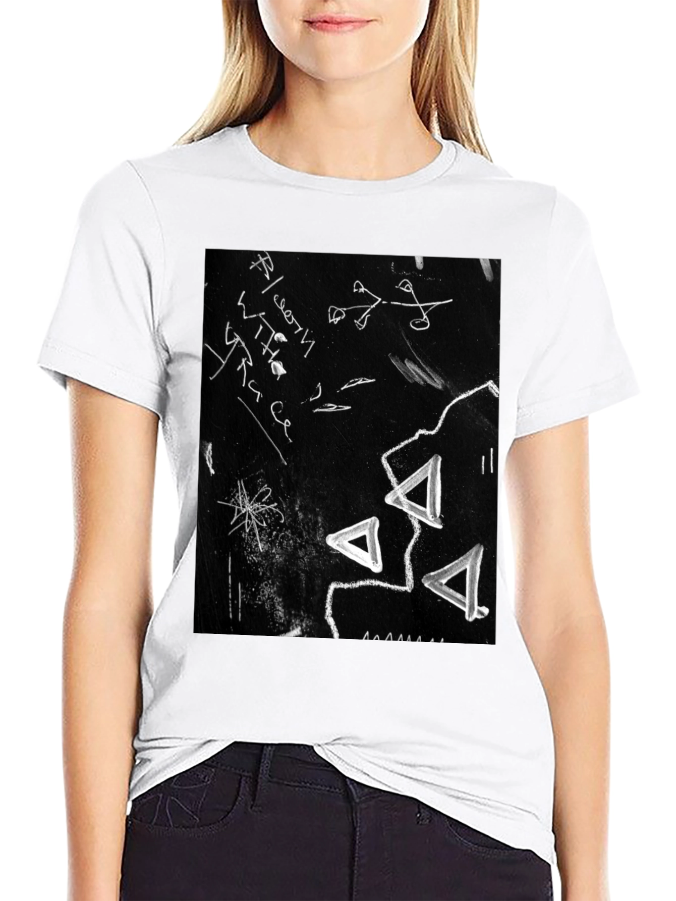 Black Abstract Black Graphic Tee view 9