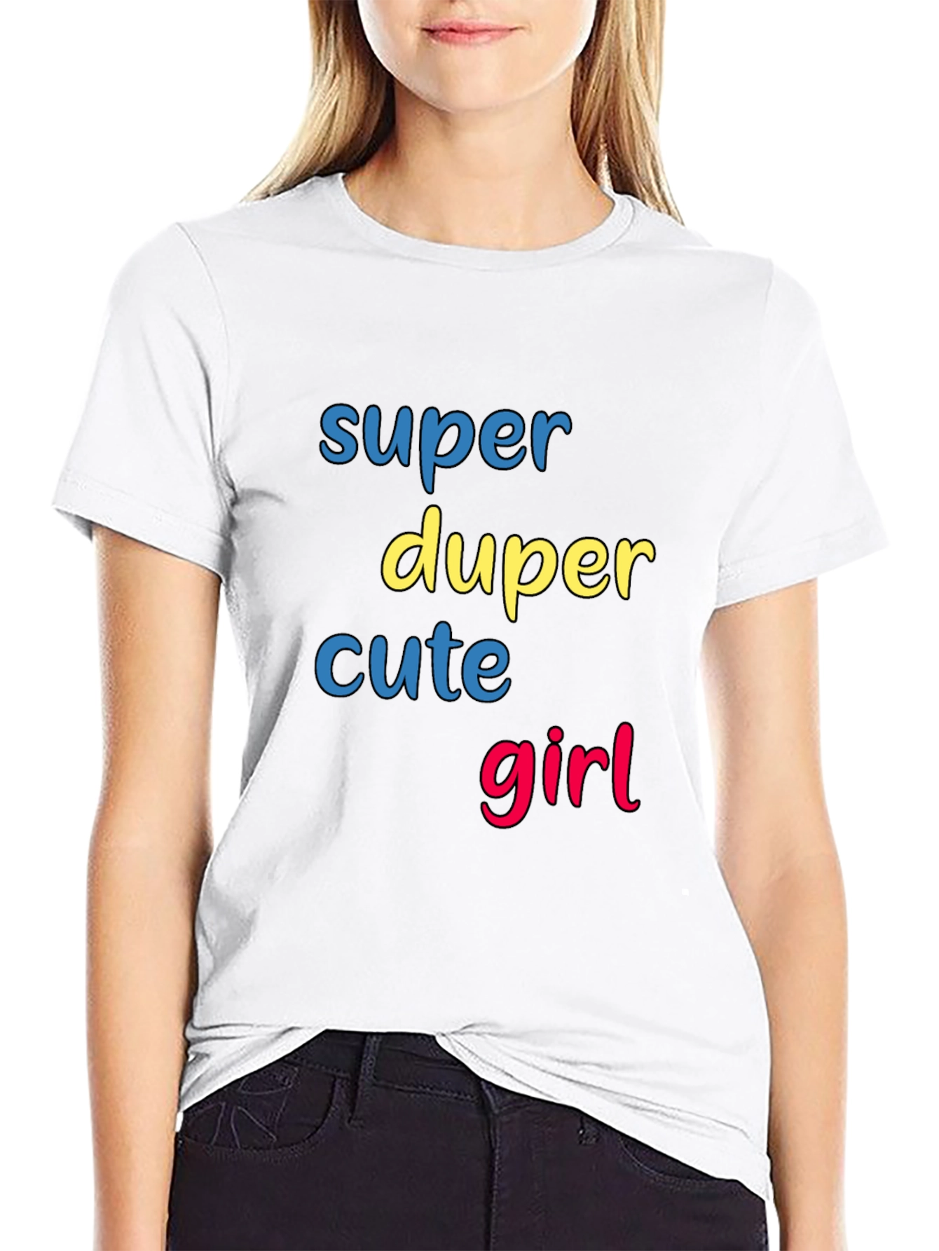 Black Super Duper Cute Girl Graphic T-Shirt view 9