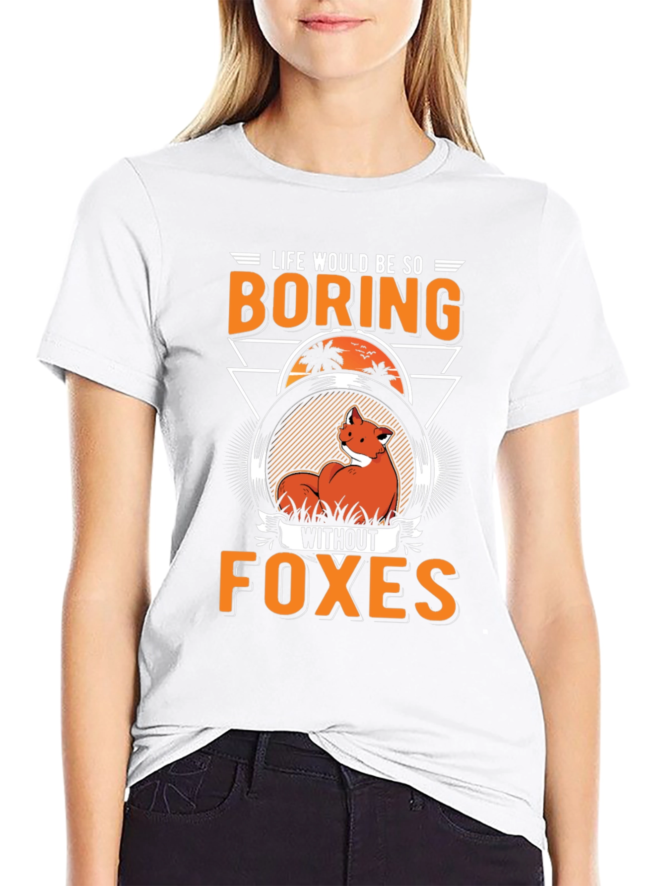 Black Funny Fox T-Shirt - Life Would Be So Boring Without Foxes view 9