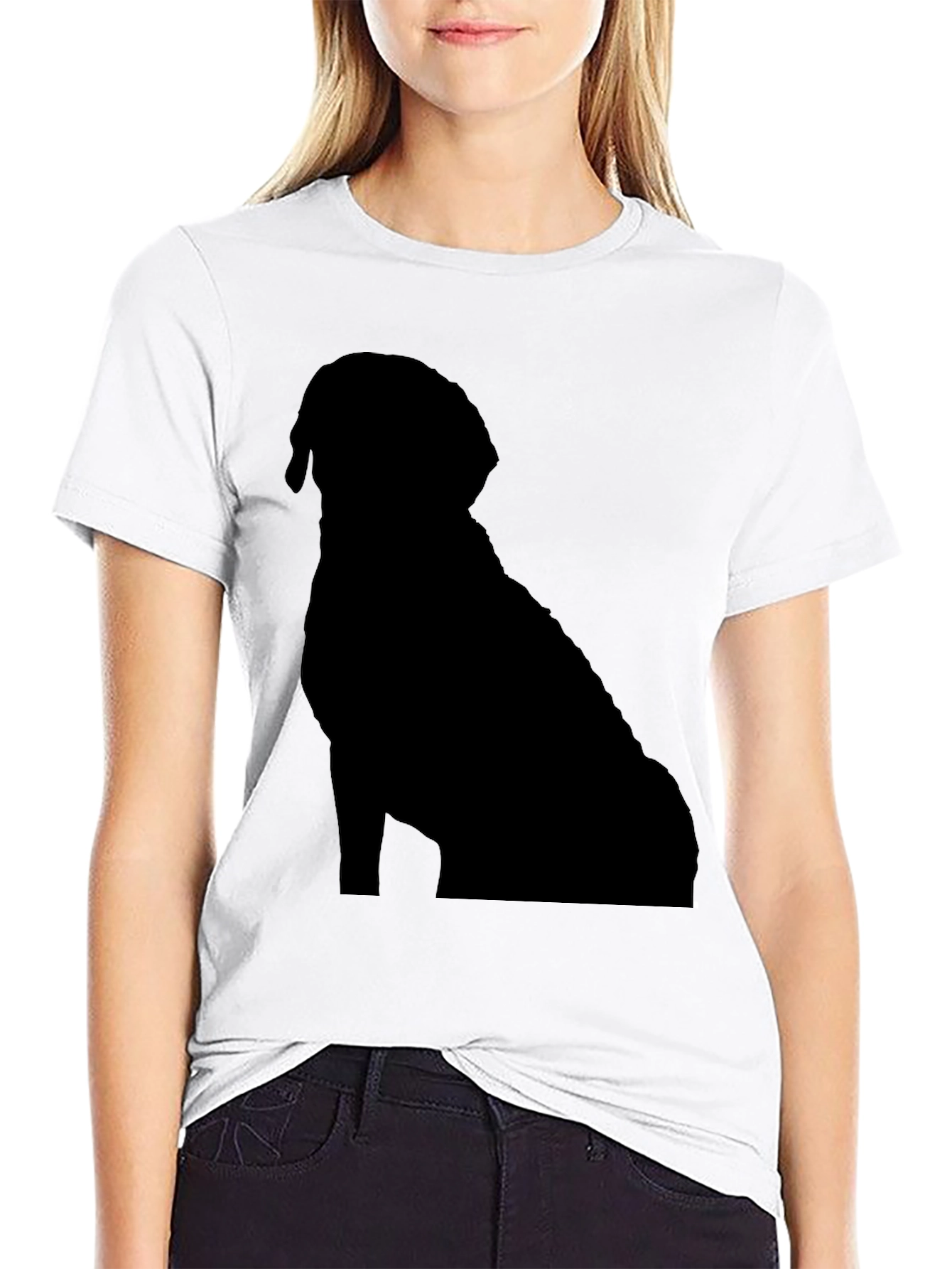 Black Dog Silhouette Black T-Shirt | Pet Lover Apparel view 9