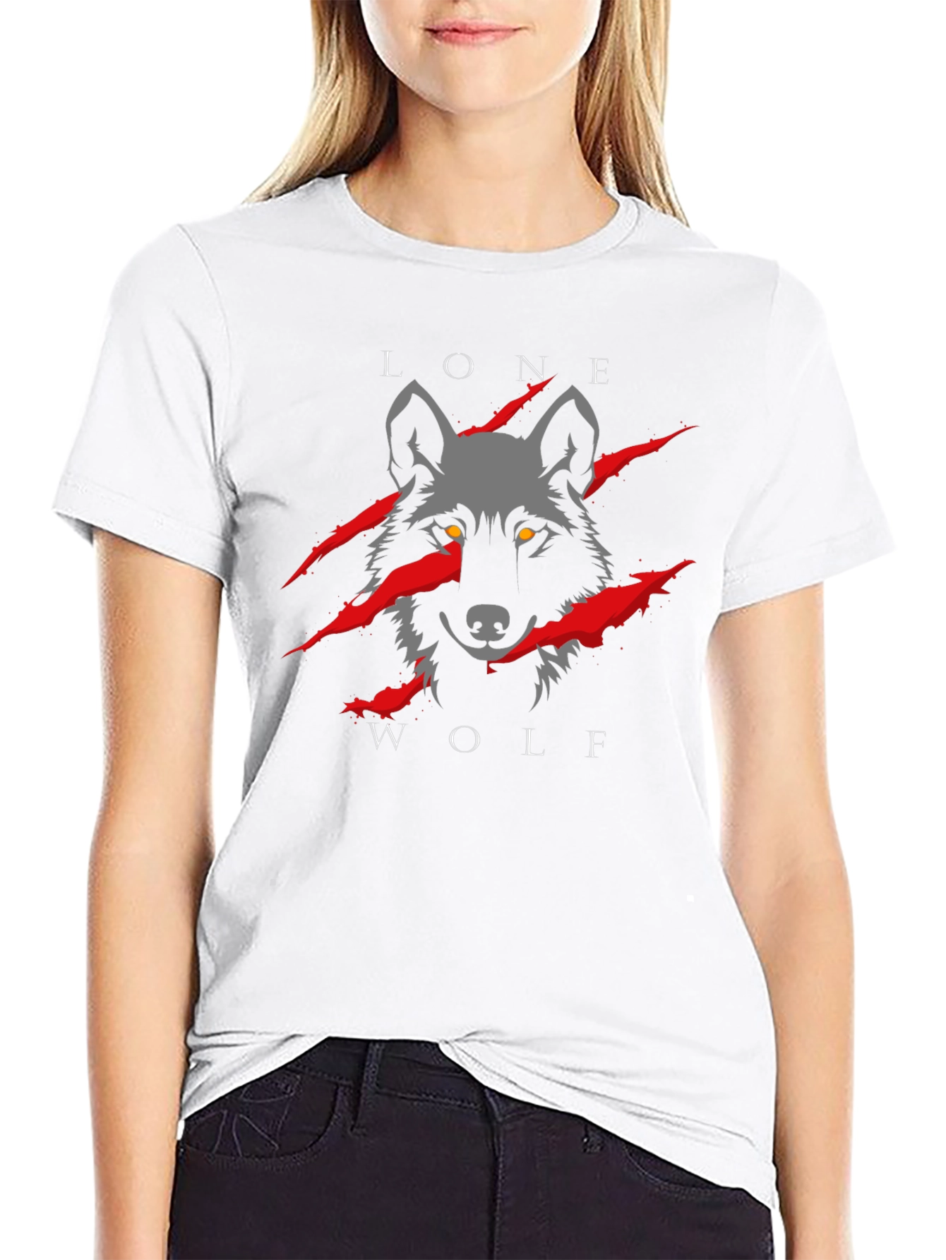 Black Lone Wolf Graphic Tee - Black view 9