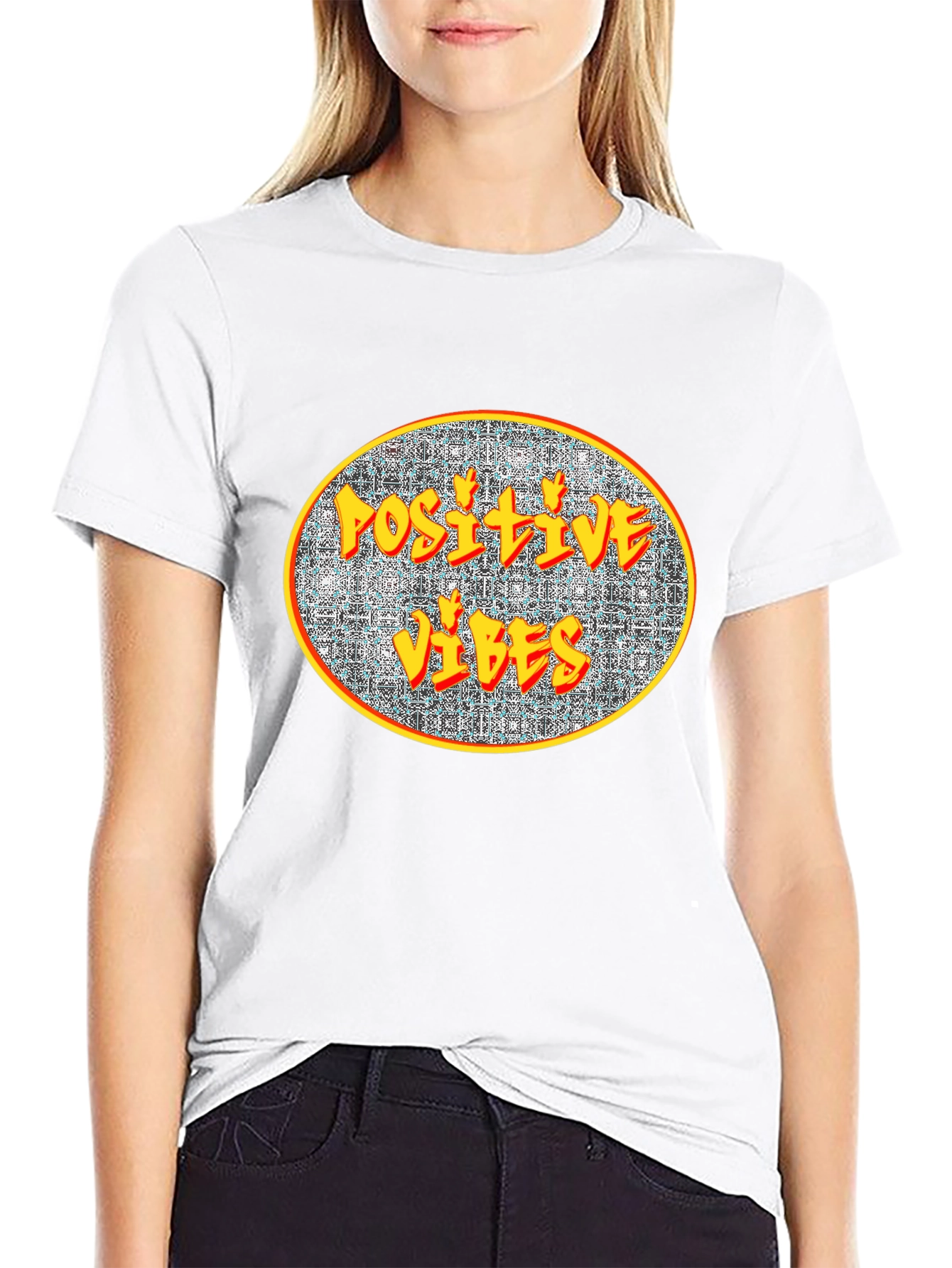 Black Positive Vibes Graphic Tee - Stylish Comfort view 9