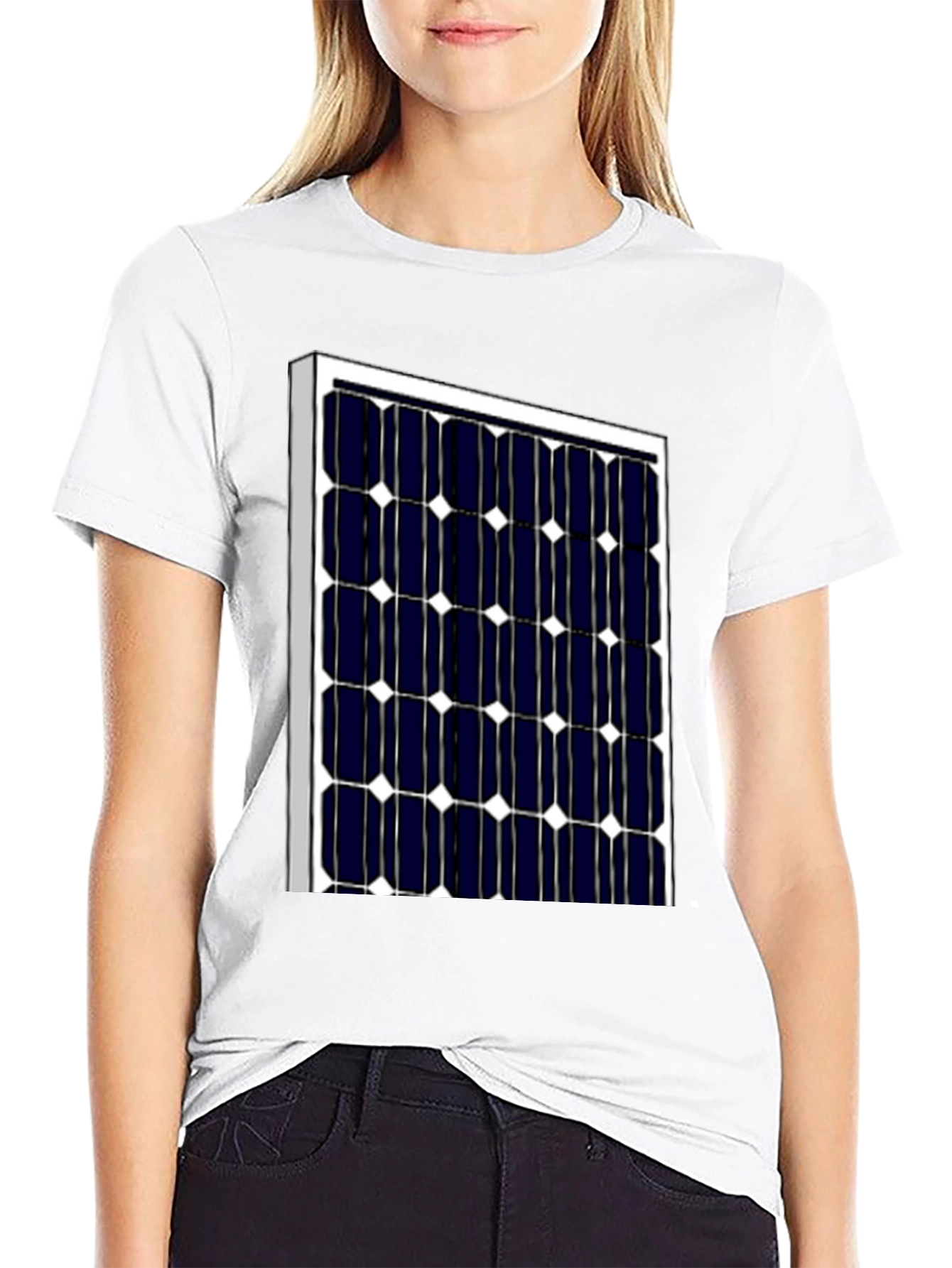 Black Solar Panel Graphic T-Shirt - Eco-Friendly Style view 9
