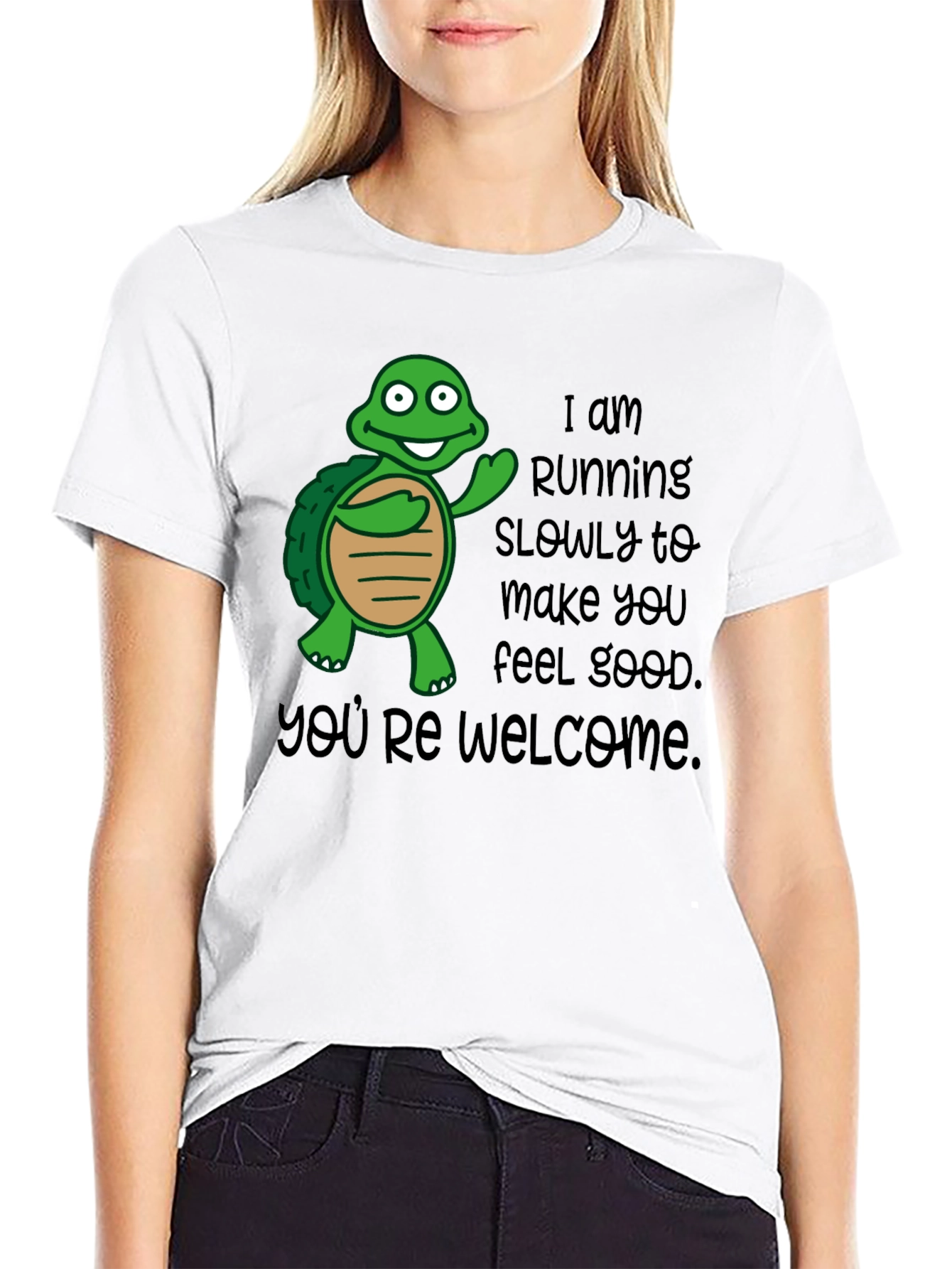 Black Funny Turtle Graphic T-Shirt - Slow Running Humor Tee view 9