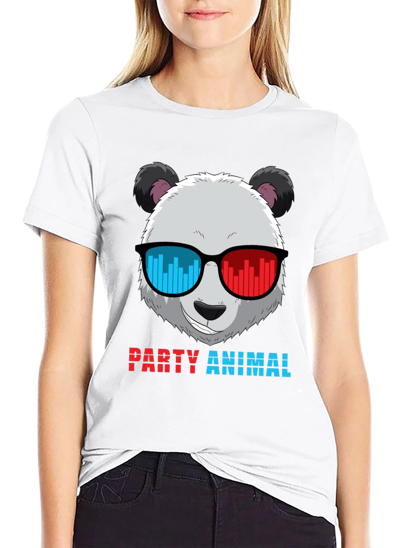 Black Party Animal Panda T-Shirt - Novelty Graphic Tee view 9