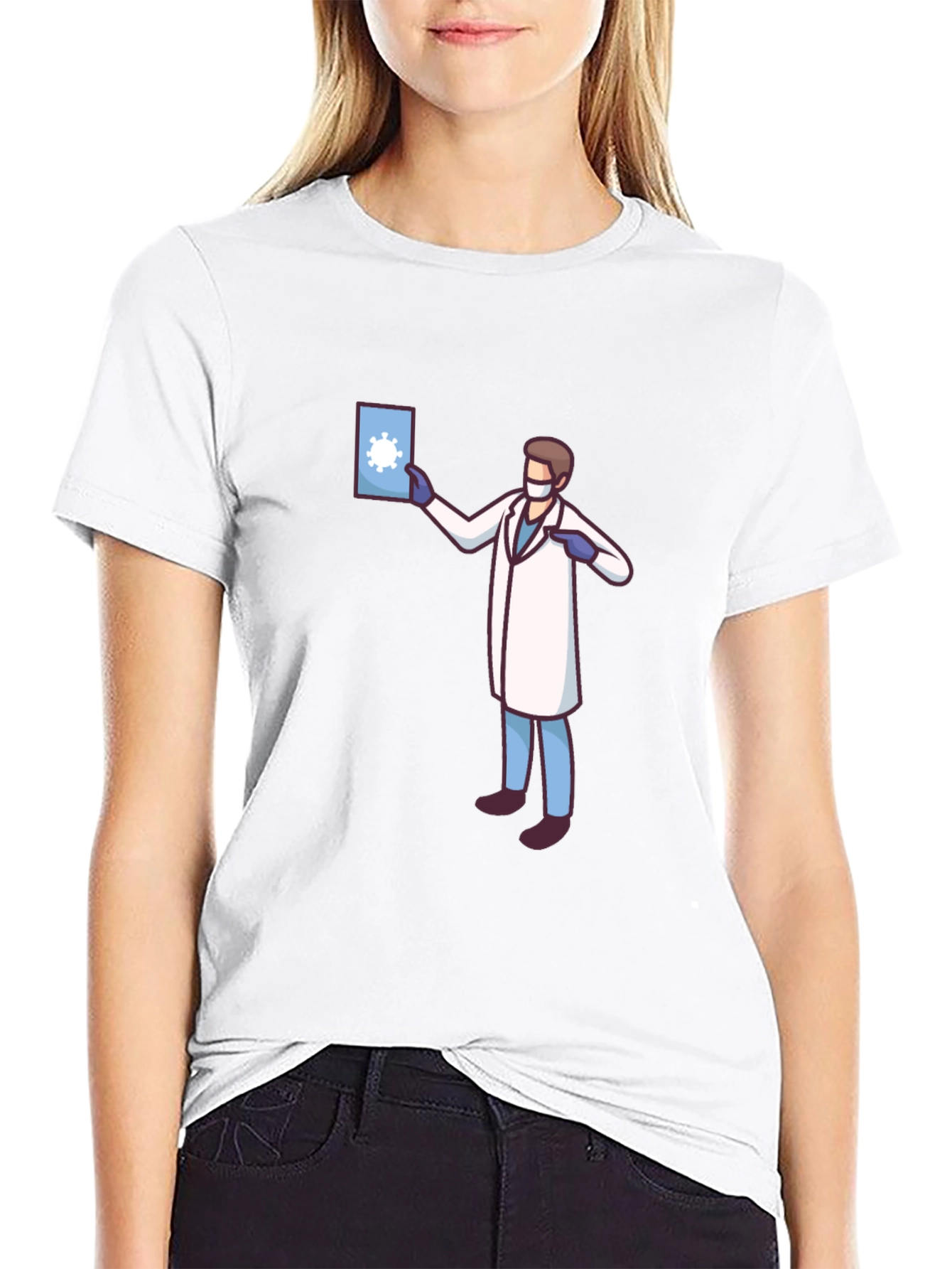 Black Doctor Graphic Black T-Shirt - Novelty COVID Design view 9