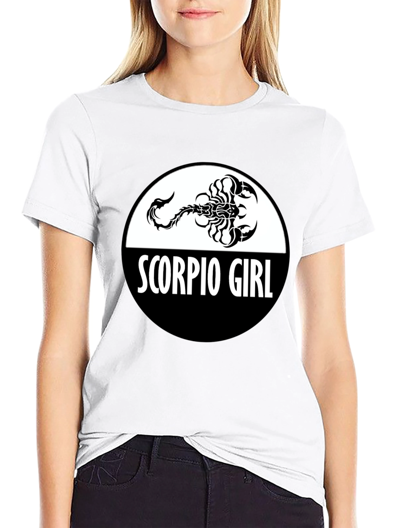 Black Scorpio Girl Zodiac Sign T-Shirt - Black view 9