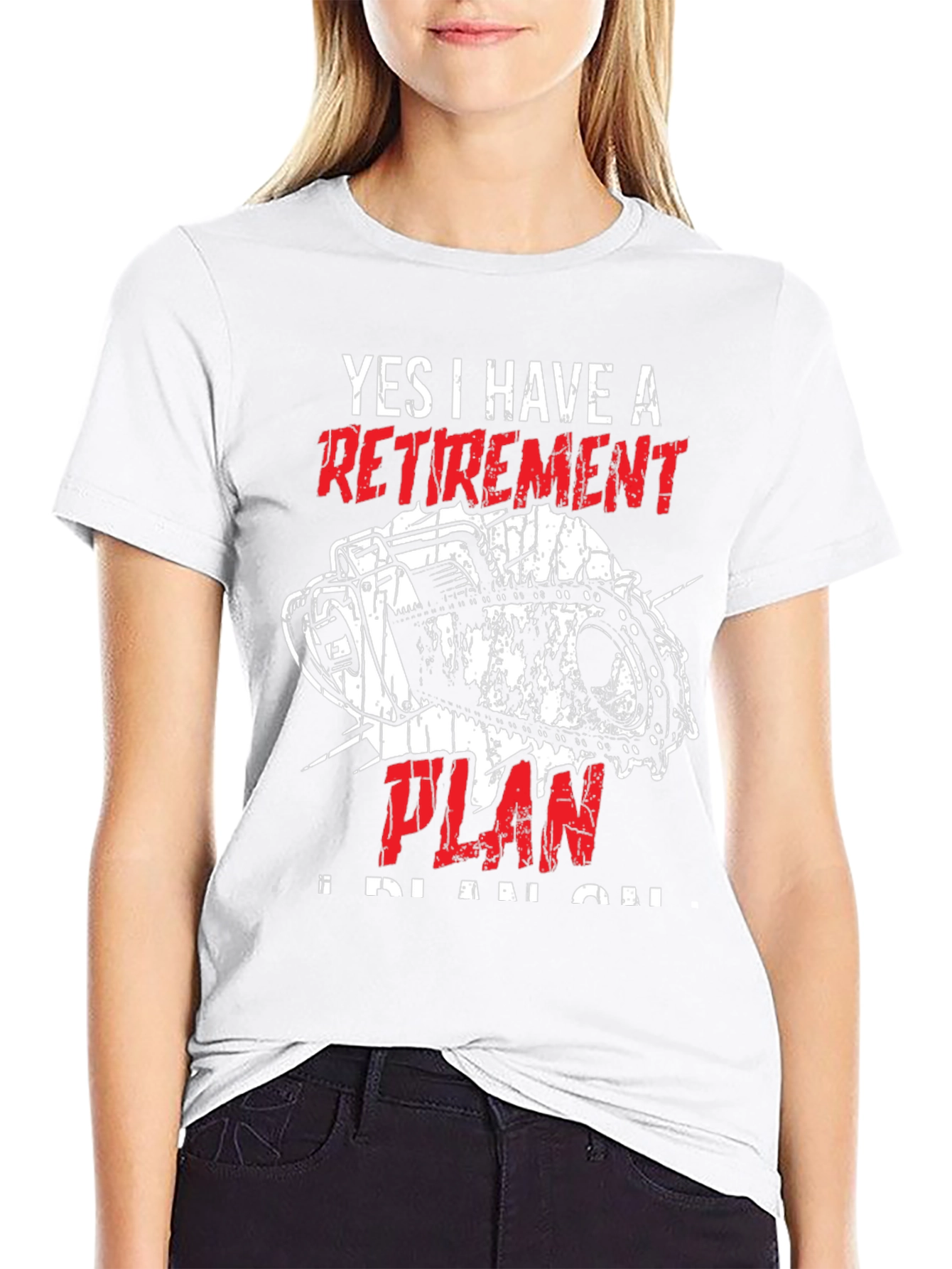 Black Retirement Plan Chainsaw T-Shirt view 9