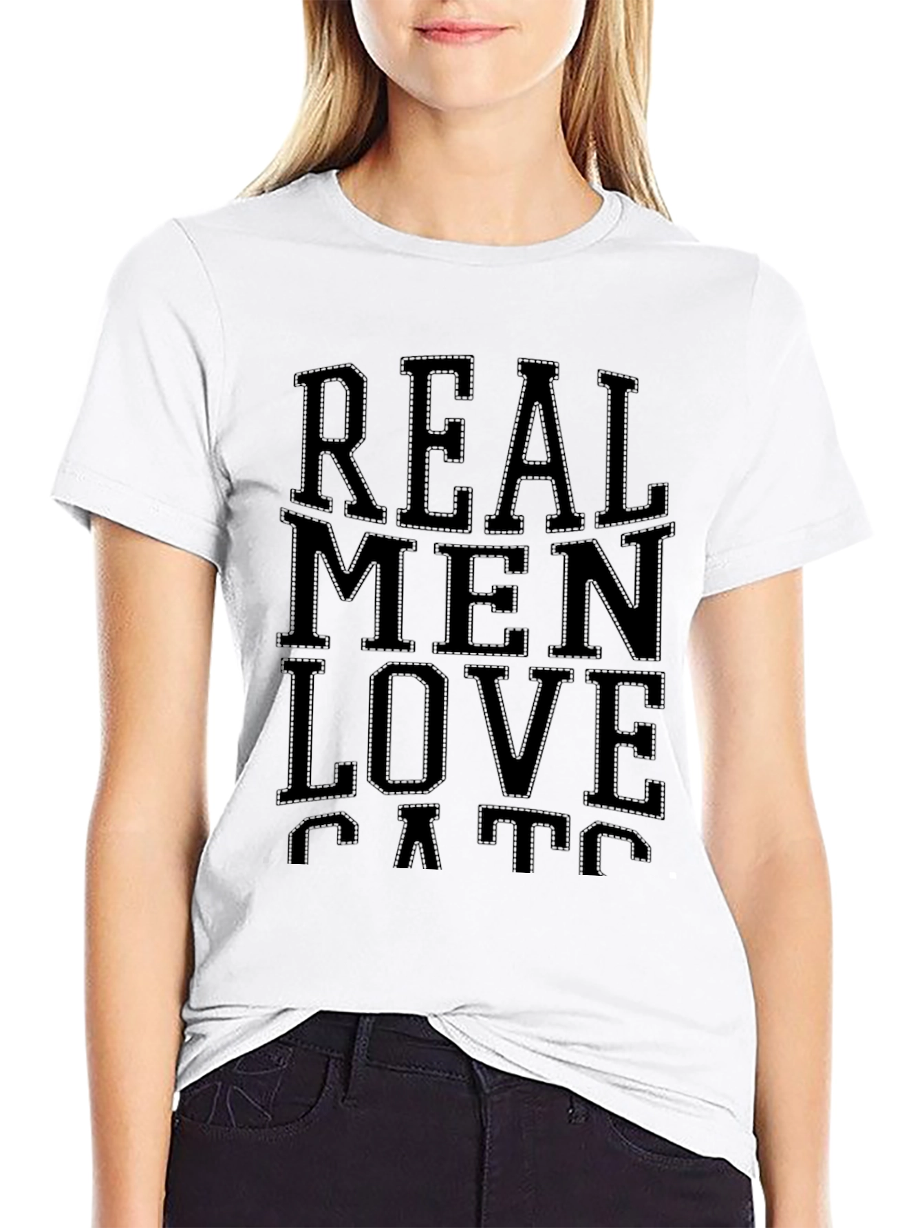 Black Real Men Love Cats T-Shirt - Menswear view 9