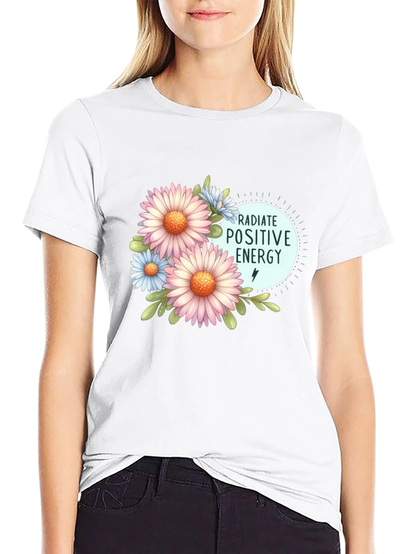 Black Radiate Positive Energy Floral T-Shirt view 9