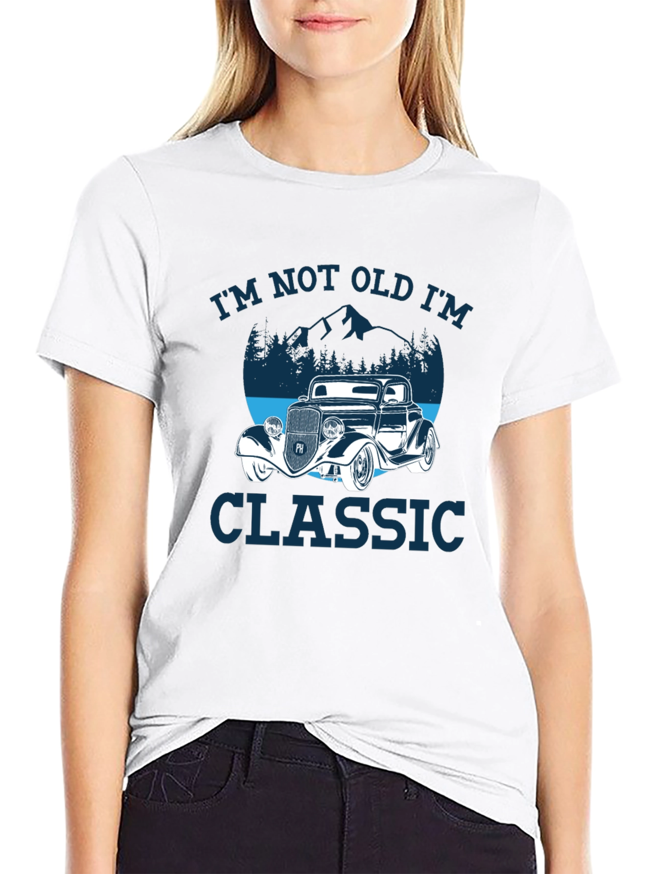 Black Classic Car T-Shirt: I'm Not Old, I'm Classic view 9