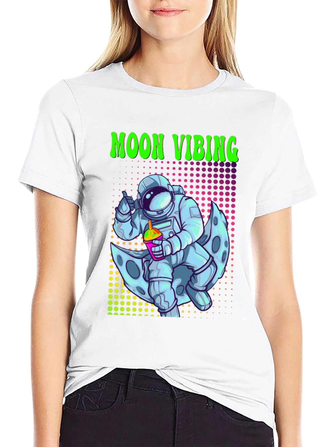 Black Moon Vibing Astronaut T-Shirt view 9