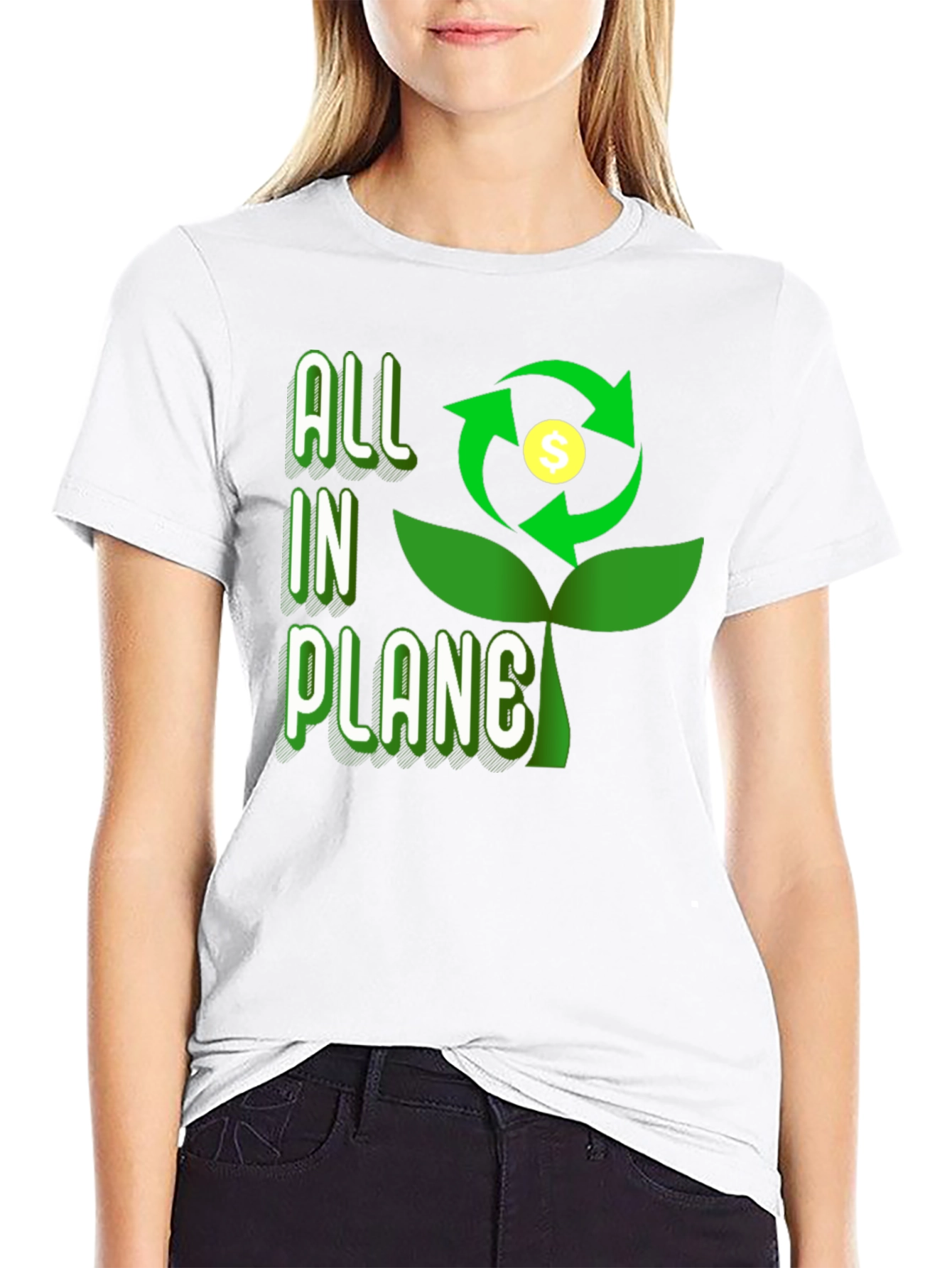 Black All In Plane Graphic Tee - Eco-Friendly Design view 9