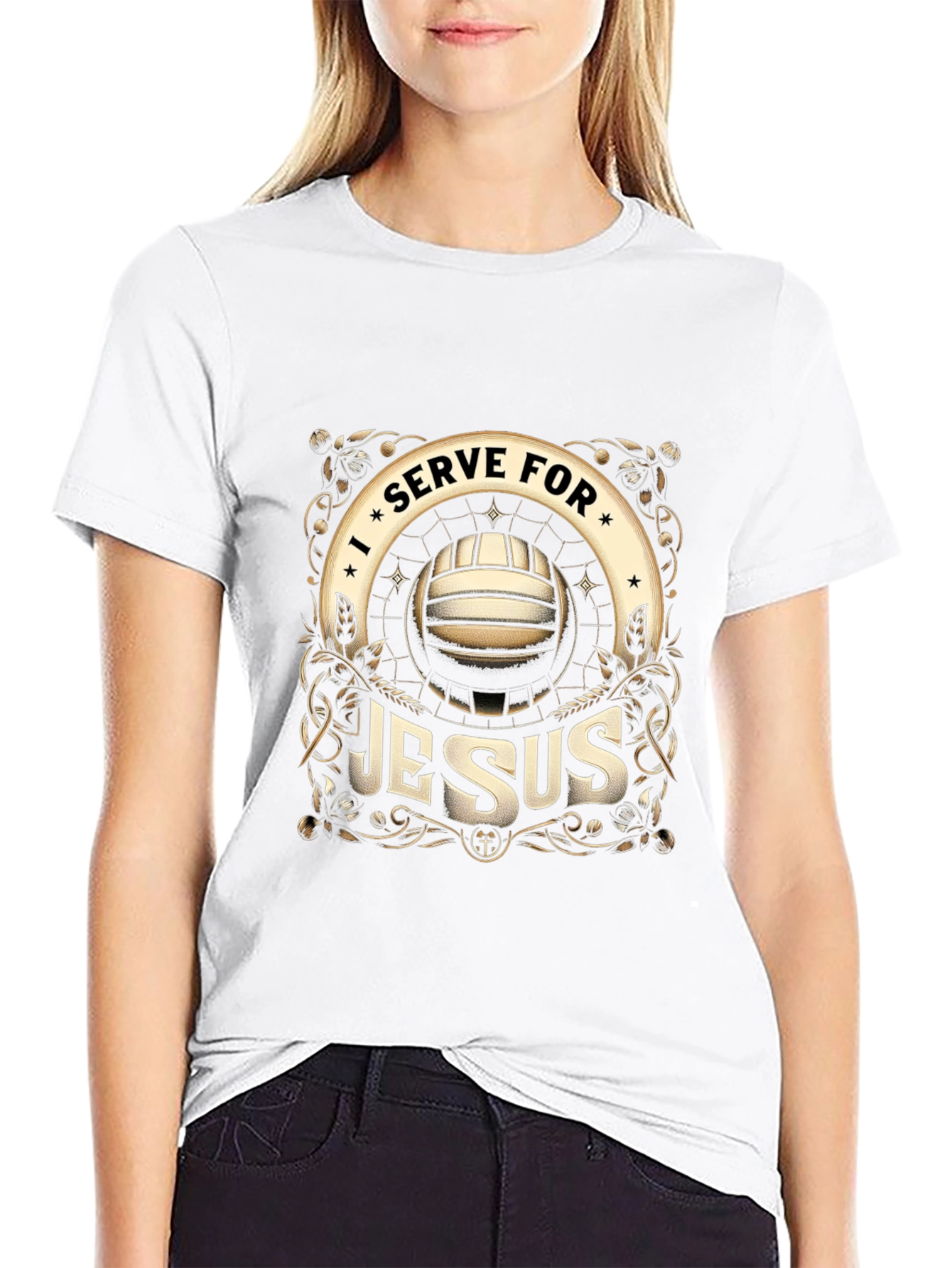 I Serve for Jesus Volleyball Graphic T-Shirt - 9