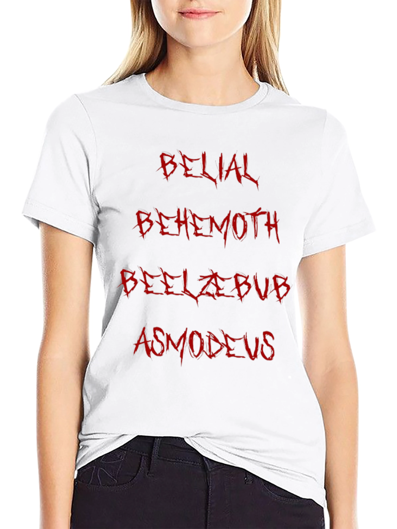 Black Demonic Names Tee - Belial, Behemoth, Beelzebub, Asmodeus view 9
