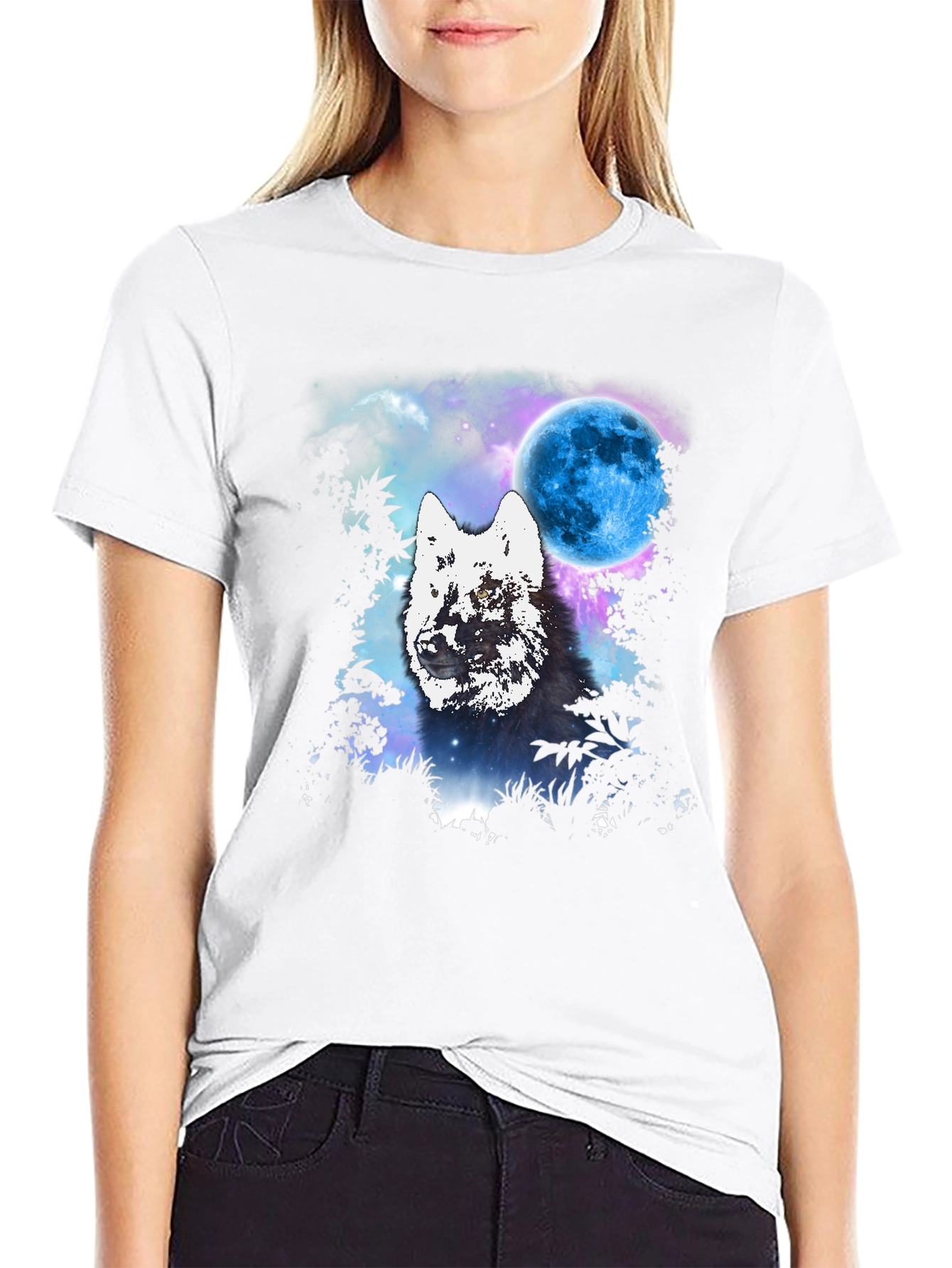 Black Wolf Moon Graphic Tee view 9