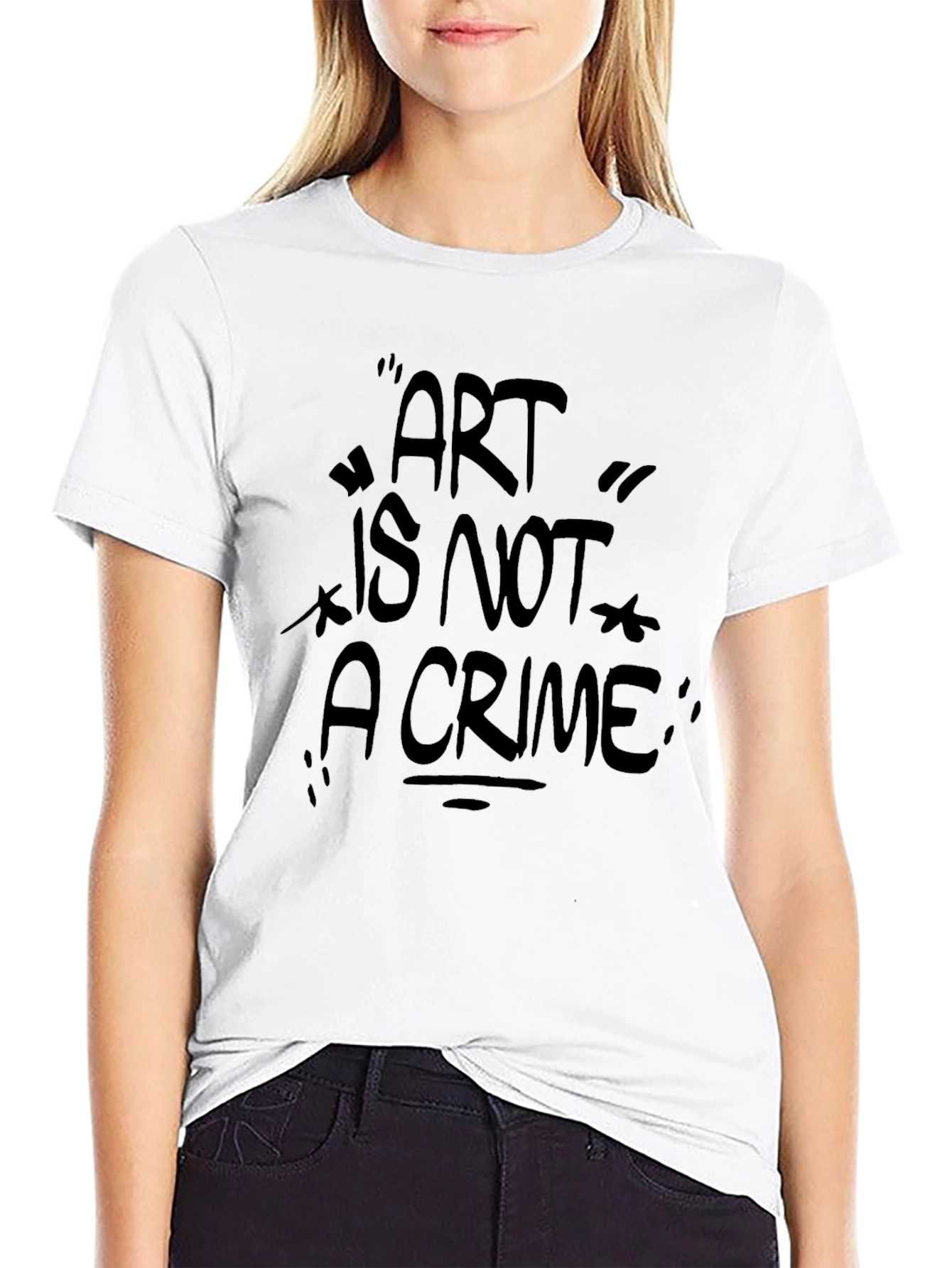 Black Art Is Not A Crime Black Graphic Tee Shirt view 9