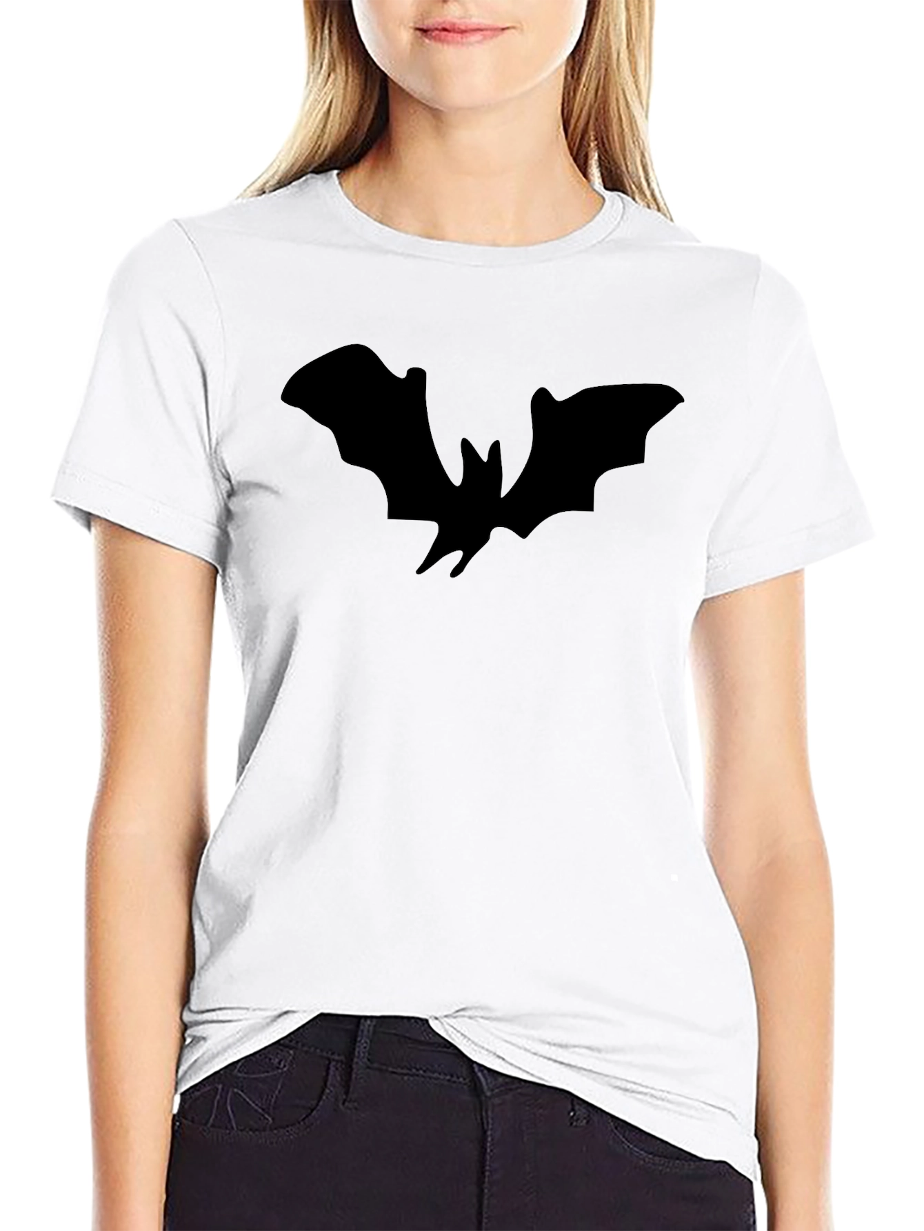 Black Bat Silhouette Black T-Shirt view 9