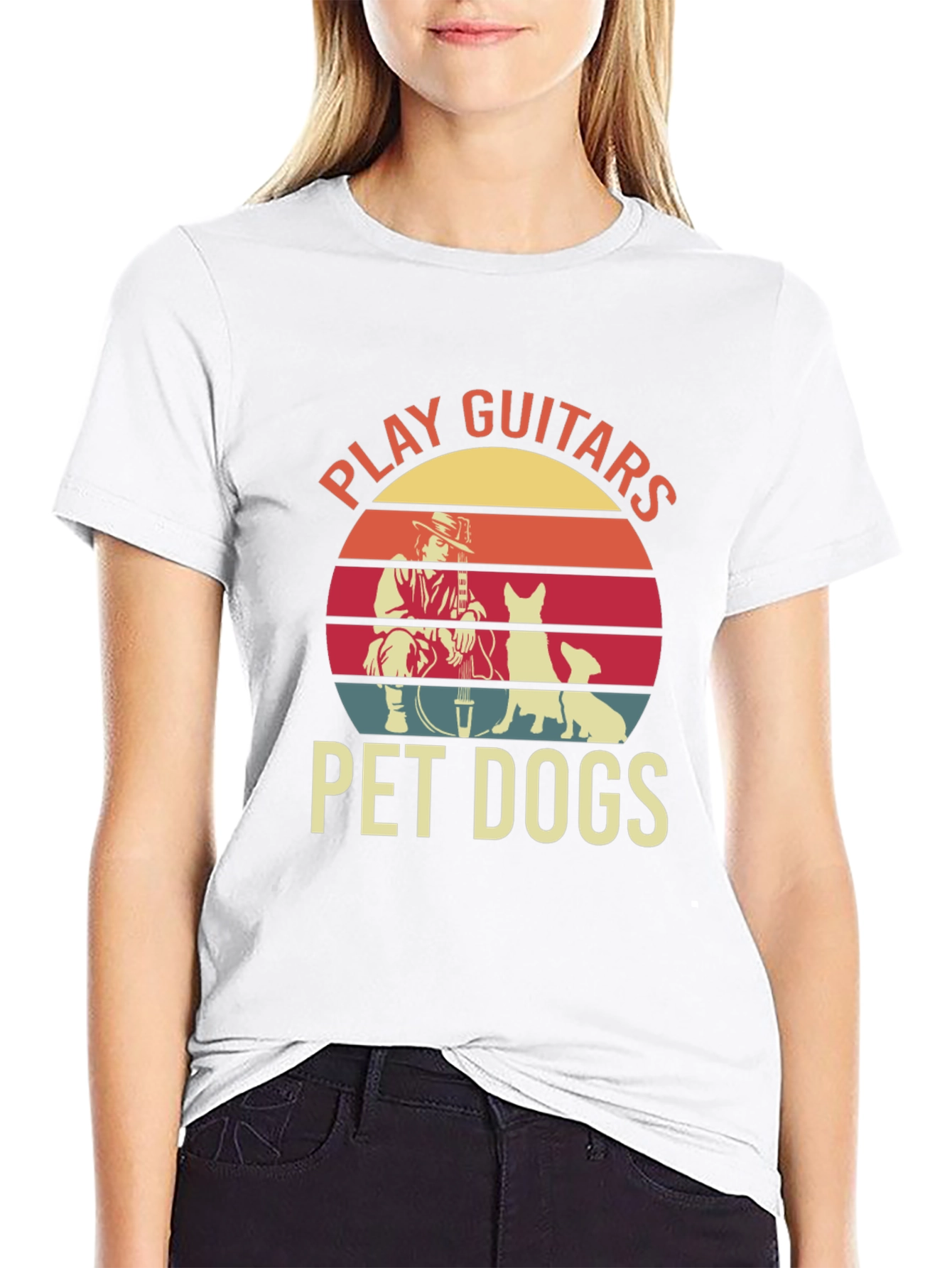 Black Play Guitars Pet Dogs Graphic Tee view 9