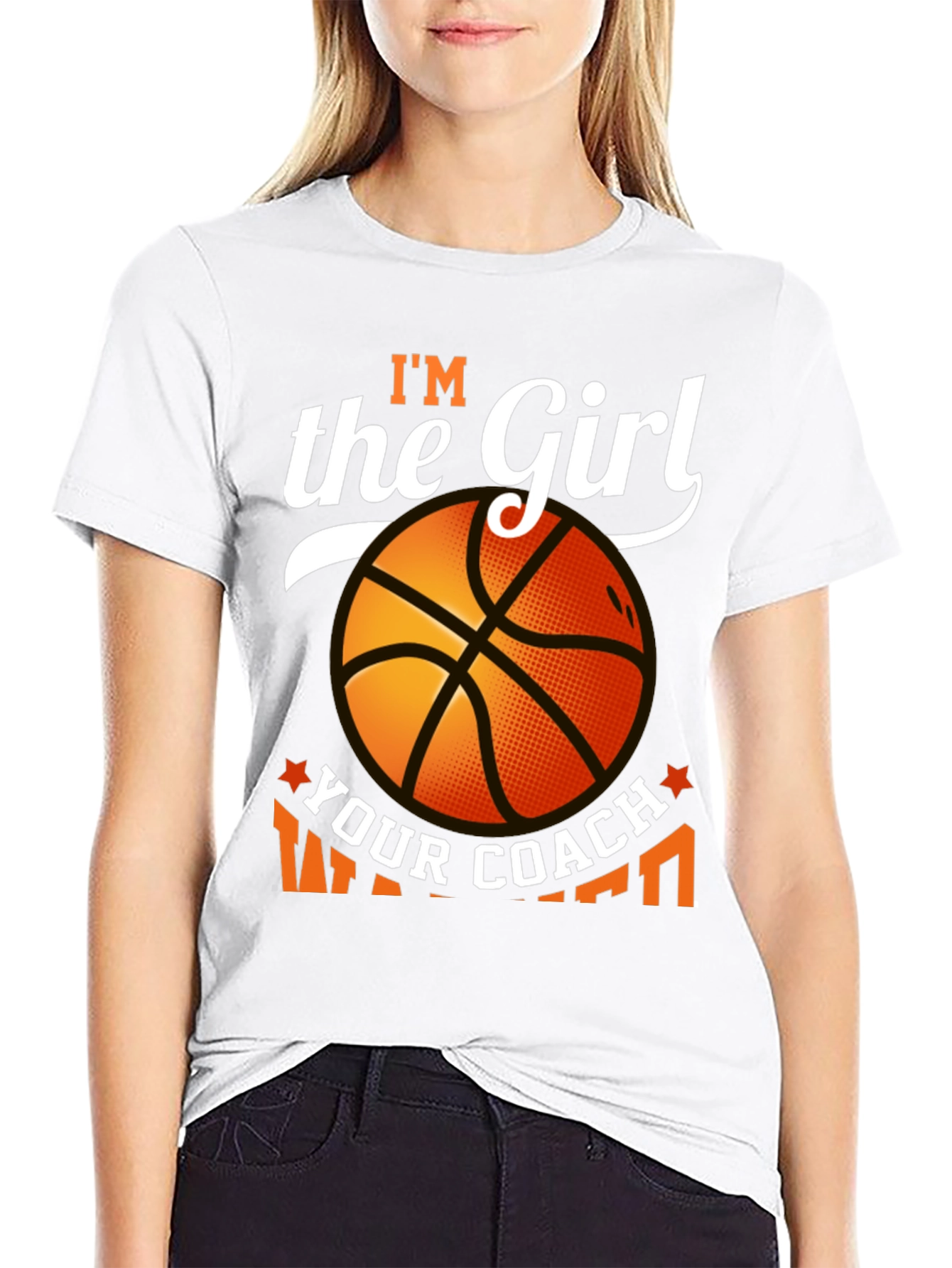Black I'm The Girl Your Coach Warned You About Basketball T-Shirt view 9