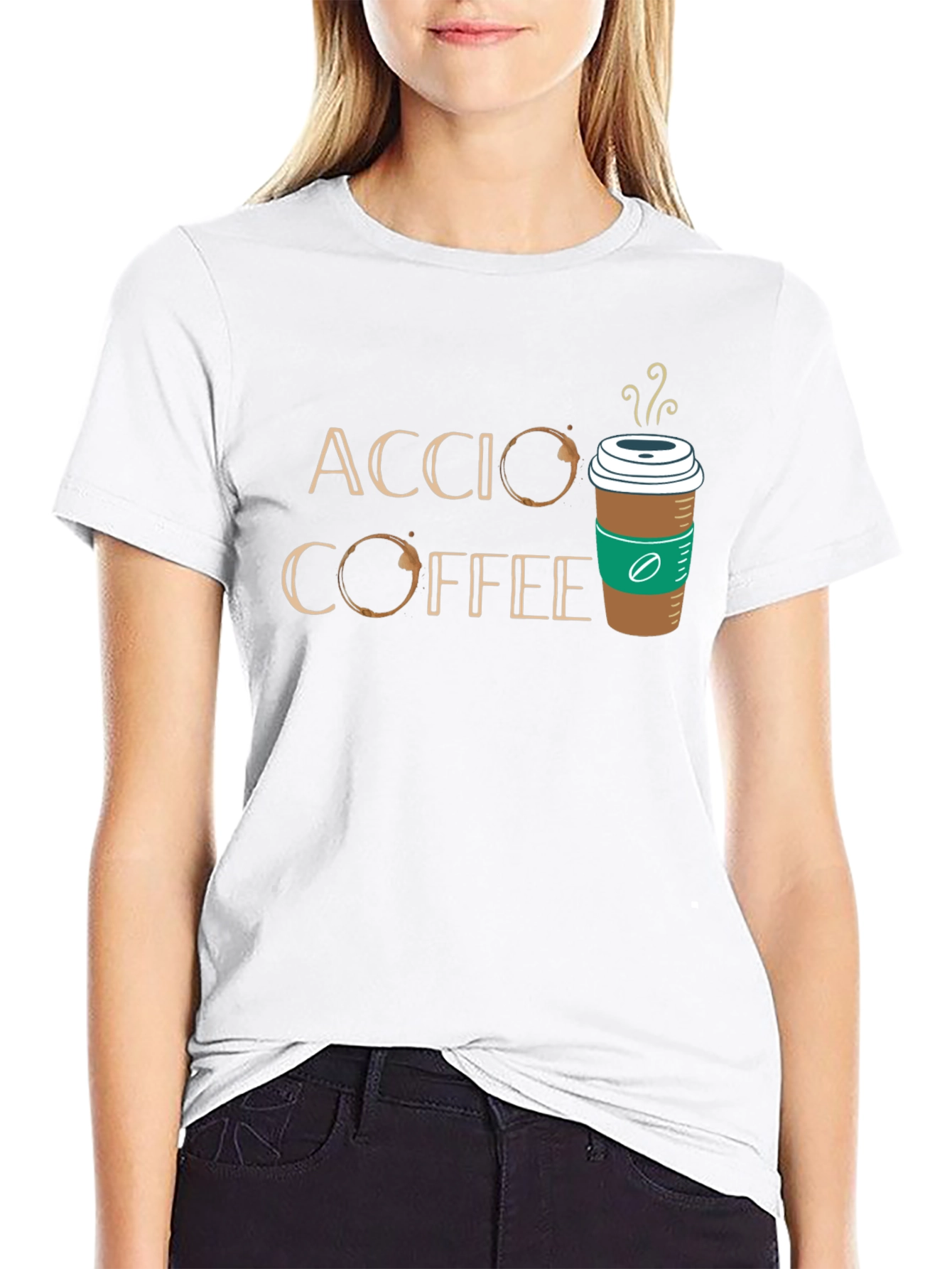 Black Accio Coffee T-Shirt - Magic & Caffeine! view 9