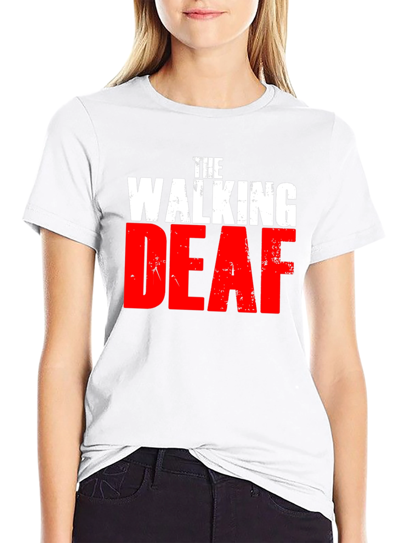 Black The Walking Deaf Funny T-Shirt view 9