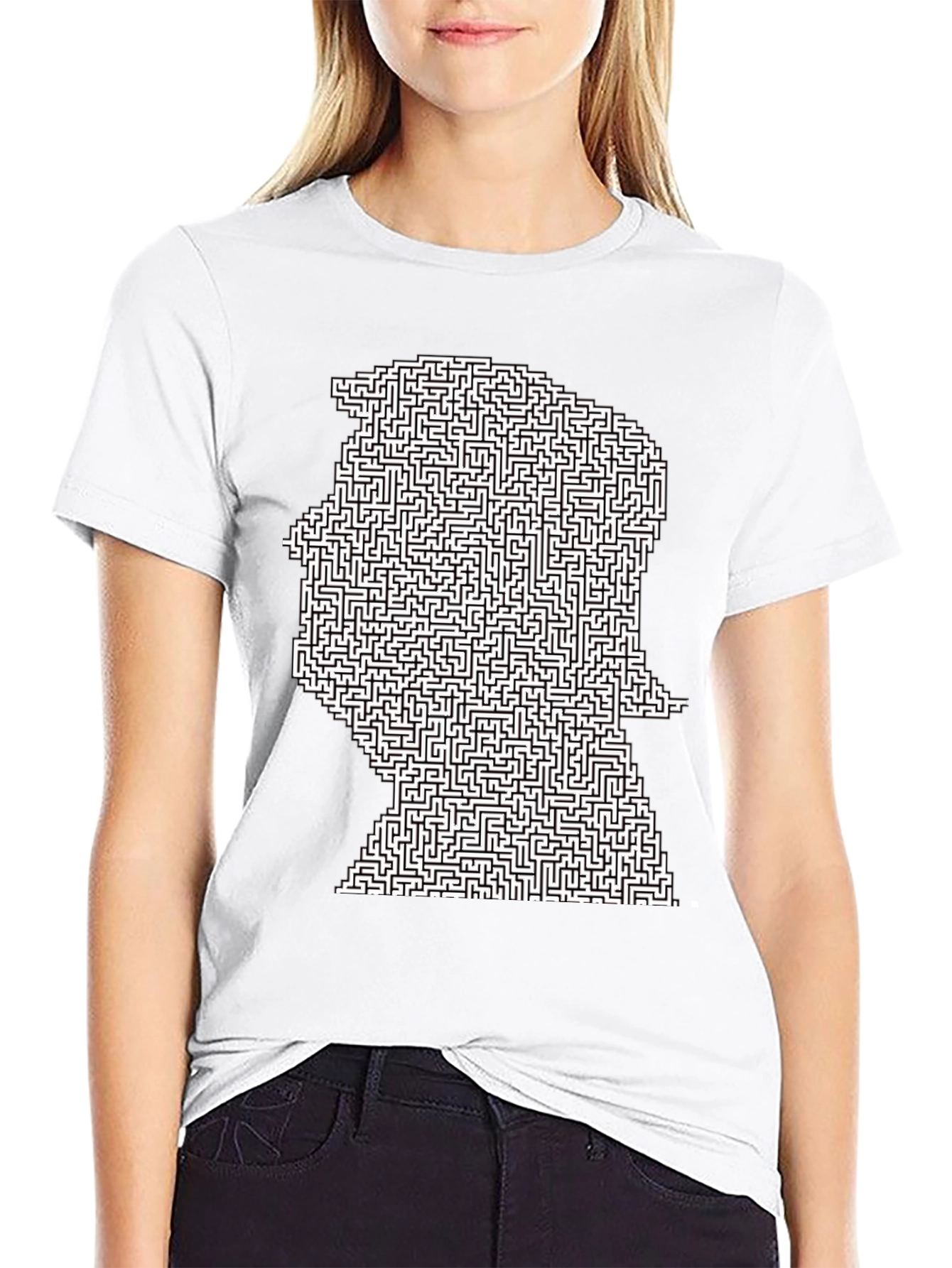 Black Maze Head Graphic Tee - Black Casual Shirt view 9
