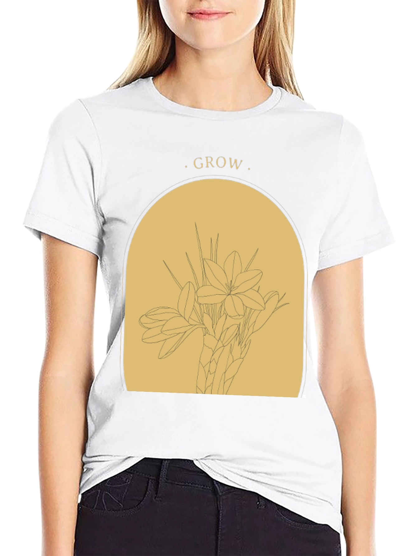 Black Grow Graphic T-Shirt - Black Botanical Tee view 9