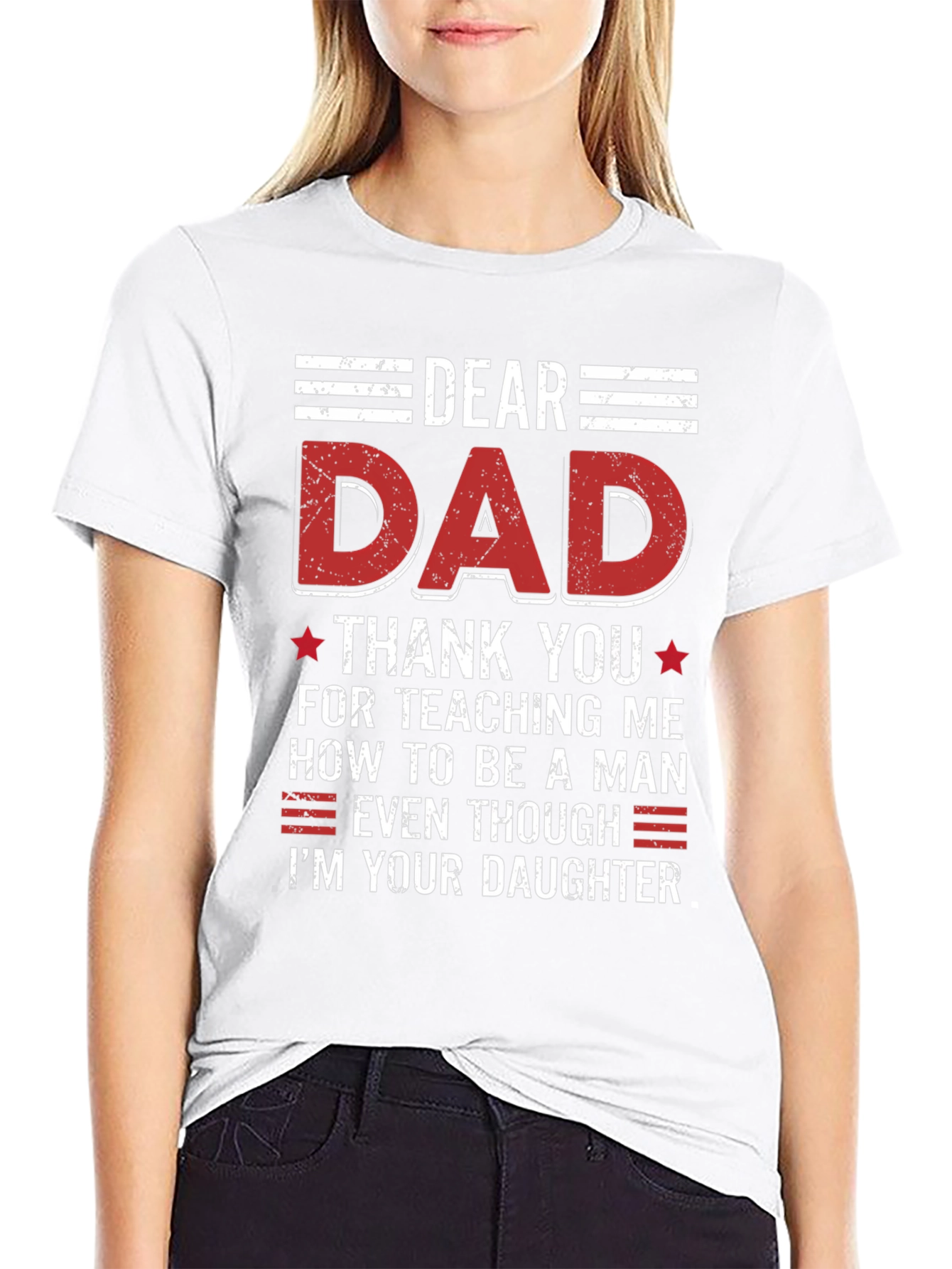 Black Dear Dad T-Shirt - Father's Day Gift view 9