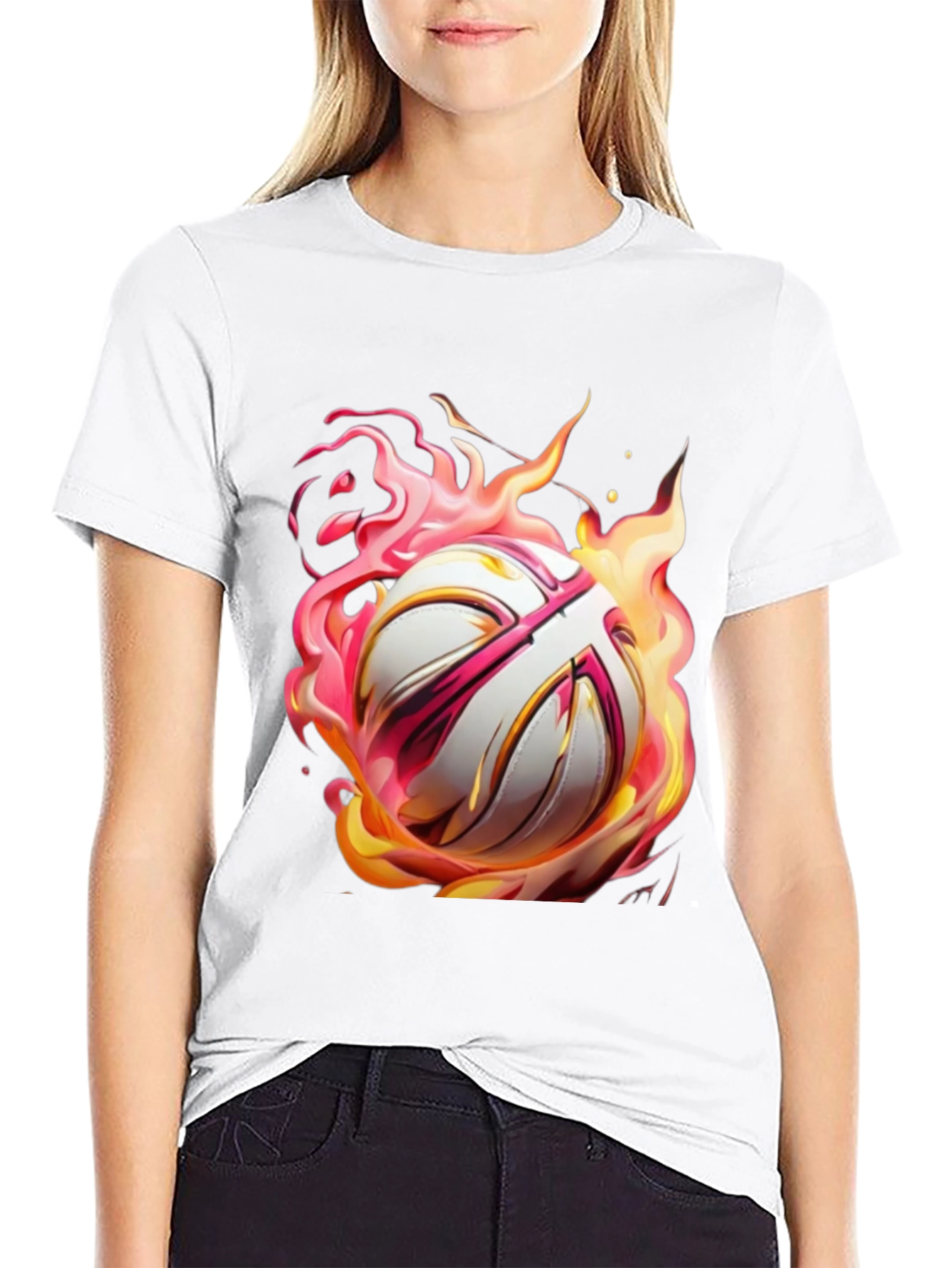 Black Flaming Ball Graphic Tee - Bold Style view 9