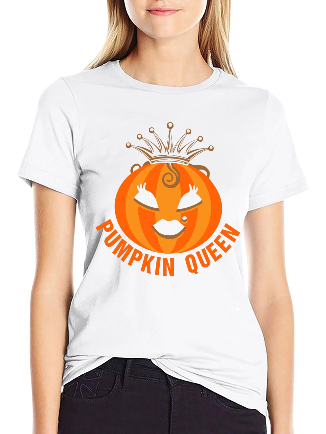 Black Pumpkin Queen Graphic Tee - Halloween Apparel view 9